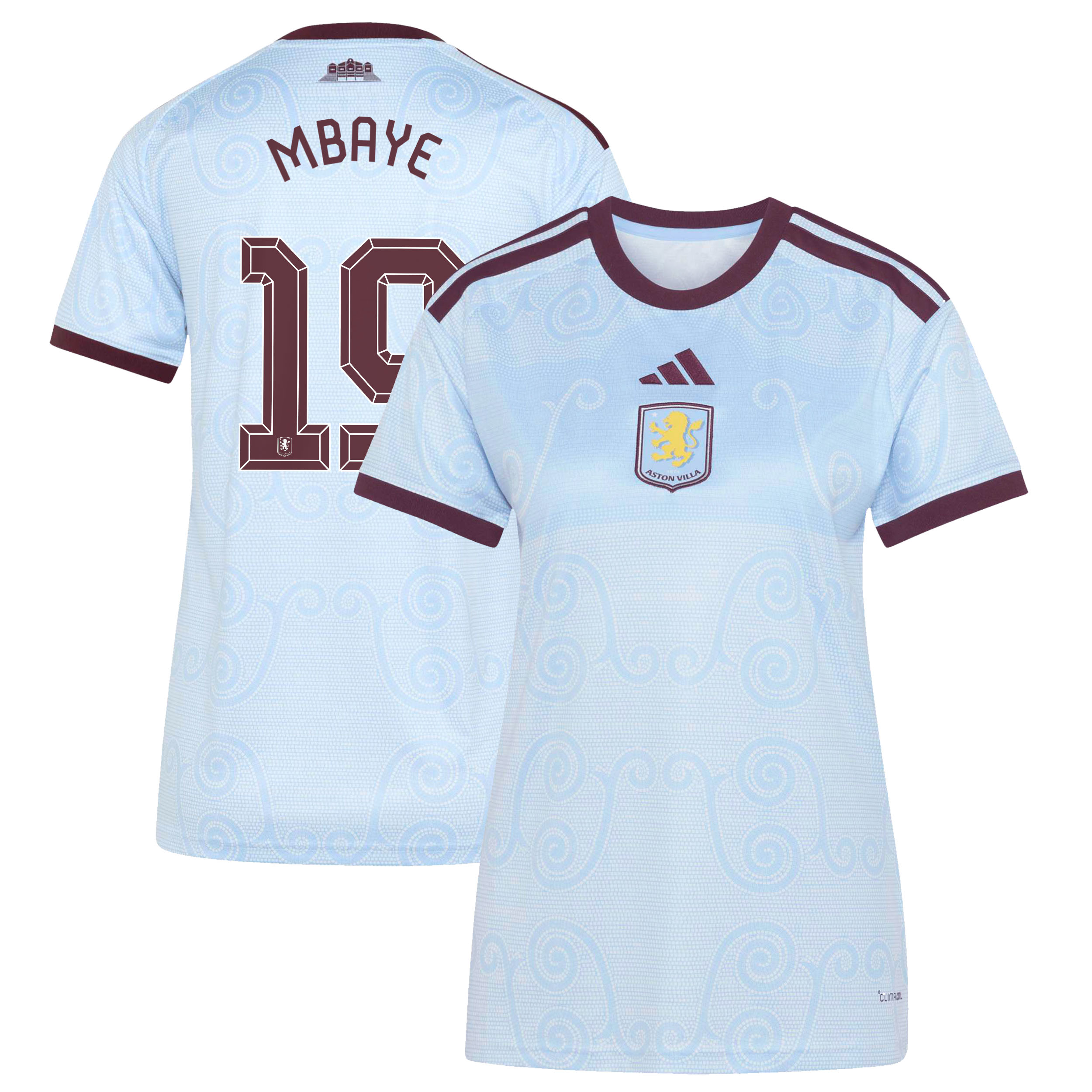 Aston Villa adidas Third Shirt 2026-27 - Womens with Mbaye 19 Cup printing, , rebel_hi-res