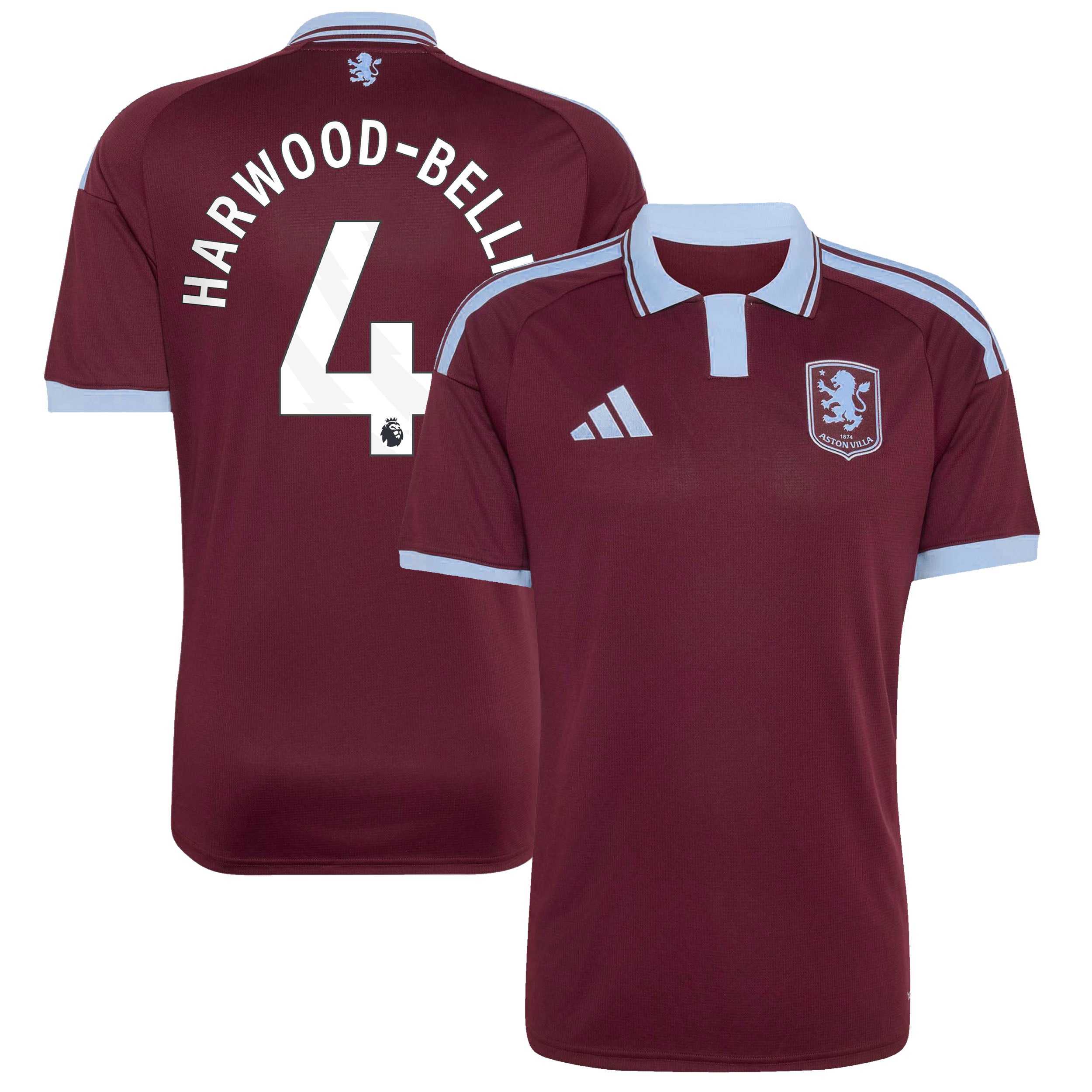 Aston Villa adidas Home Shirt 2026-27 with Harwood-Bellis 4 printing