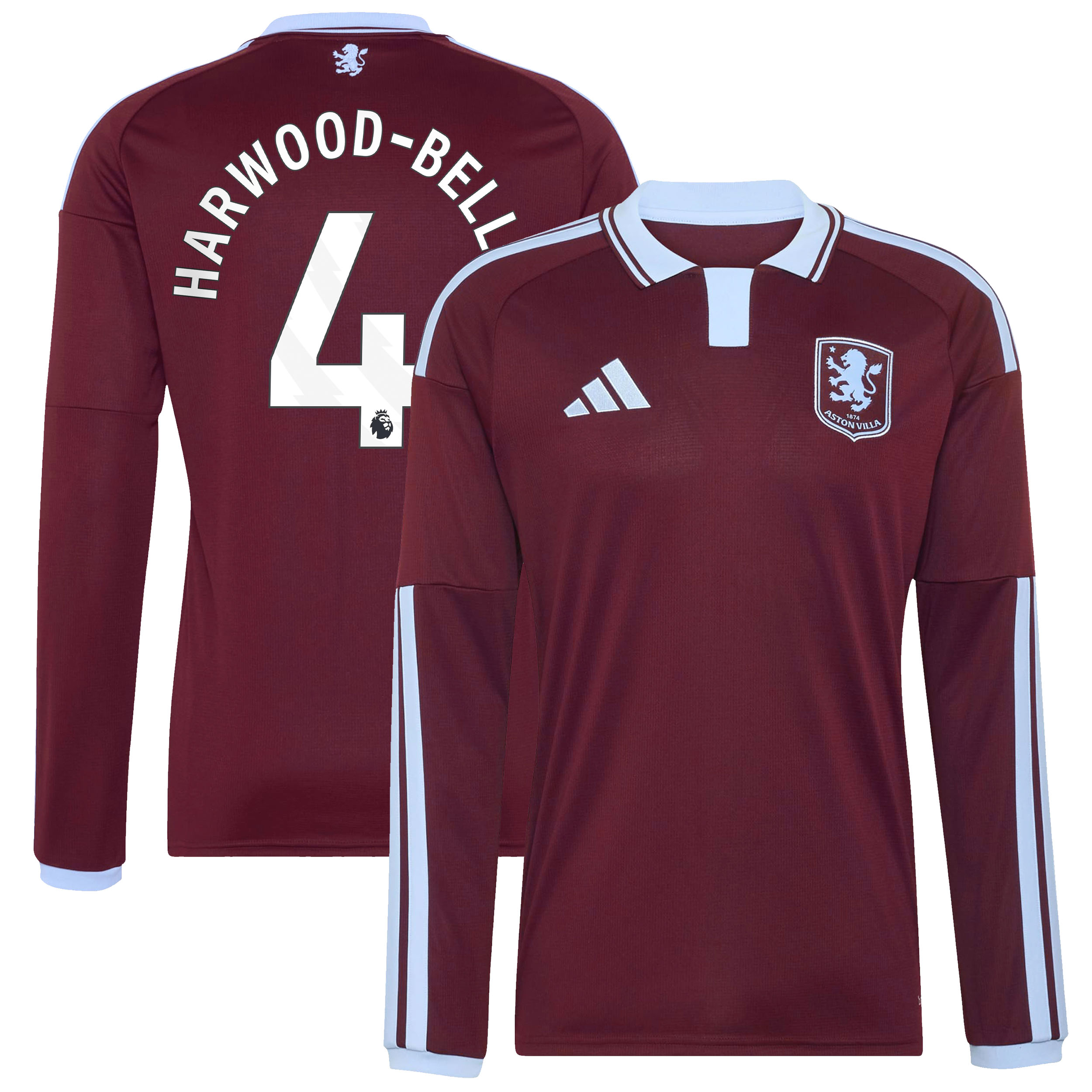 Aston Villa adidas Home Shirt 2026-27 - Long Sleeve with Harwood-Bellis 4 printing, , rebel_hi-res