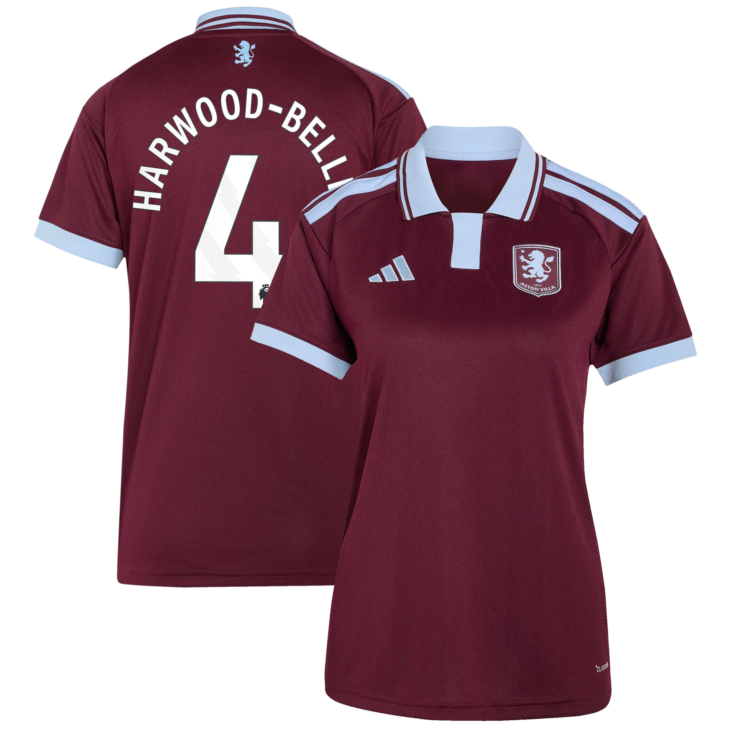 Aston Villa adidas Home Shirt 2026-27 - Womens with Harwood-Bellis 4 printing, , rebel_hi-res