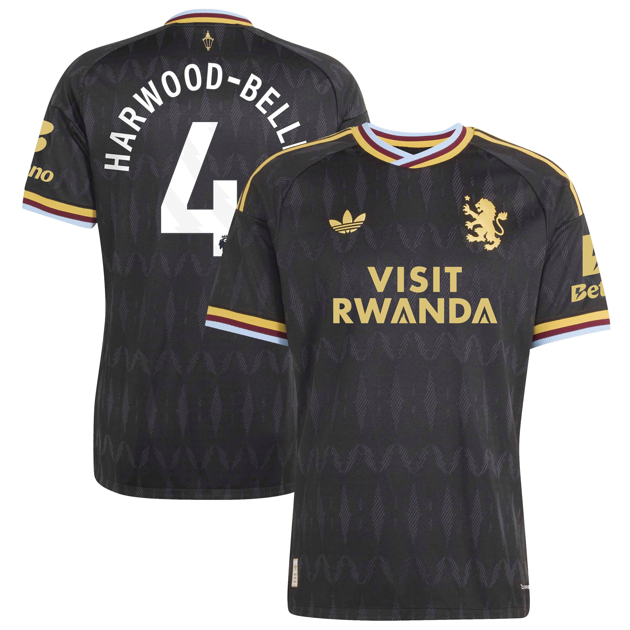 Aston Villa adidas Away Authentic Shirt 2026-27 with Harwood-Bellis 4 printing