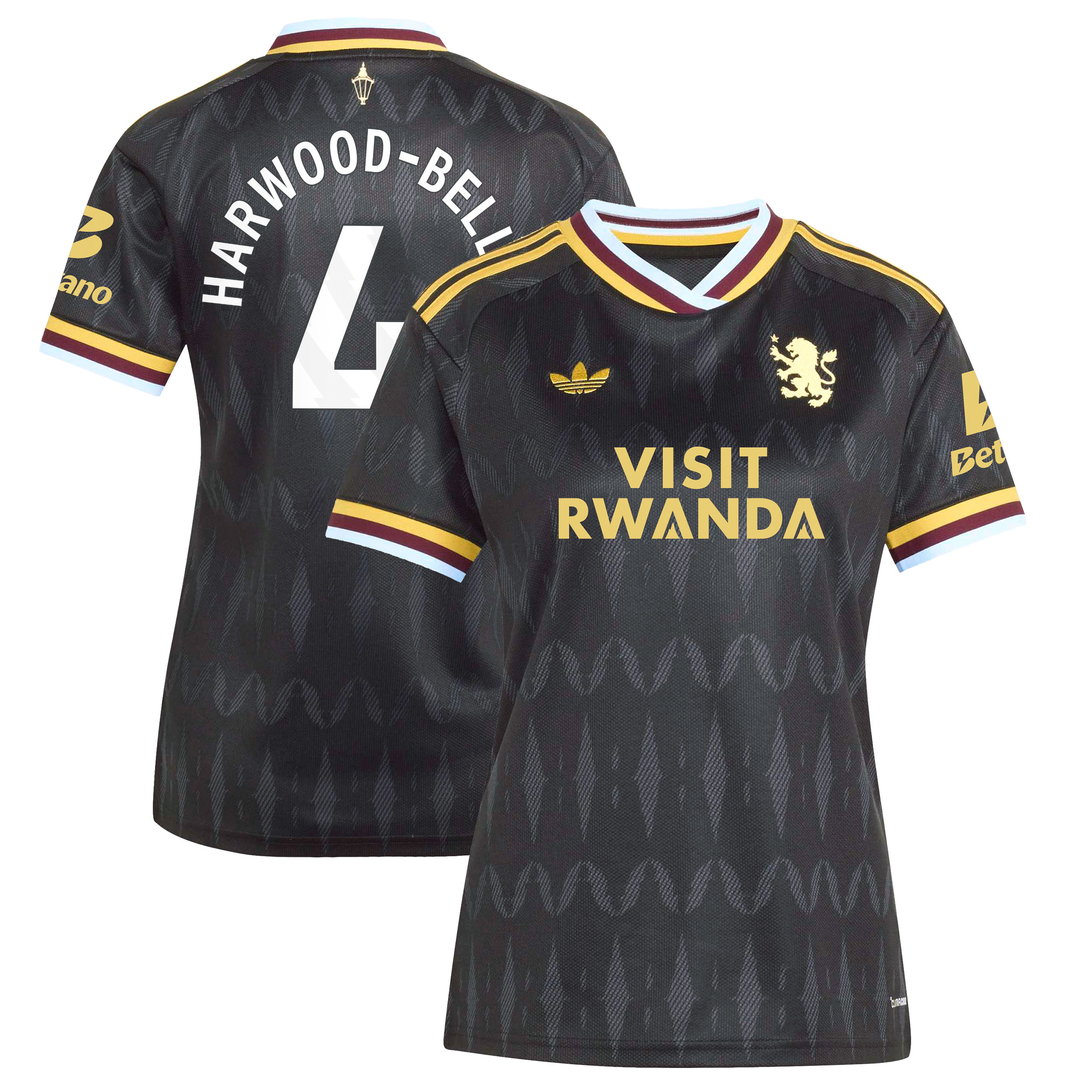 Aston Villa adidas Away Shirt 2026-27 - Womens with Harwood-Bellis 4 printing, , rebel_hi-res