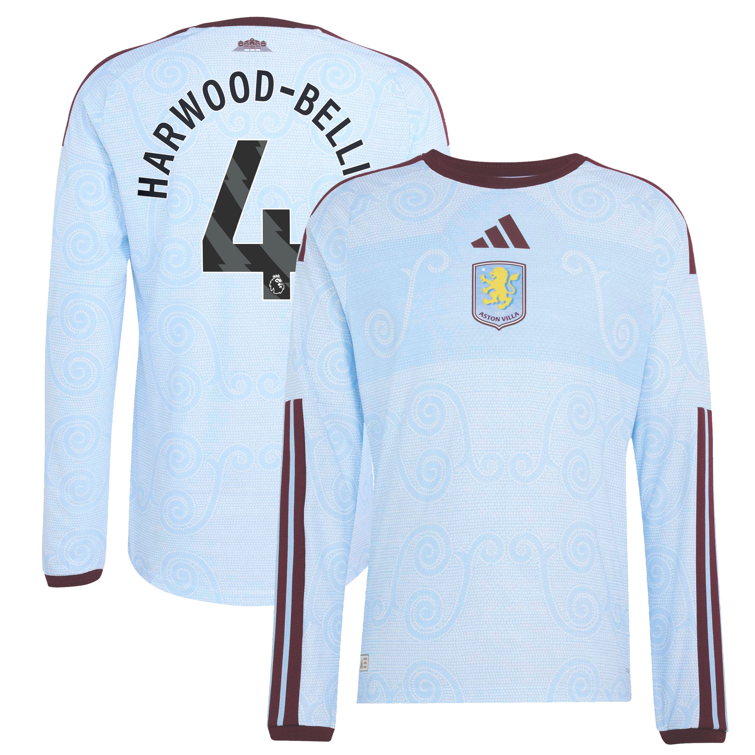 Aston Villa adidas Third Authentic Shirt 2026-27 - Long Sleeve with Harwood-Bellis 4 printing