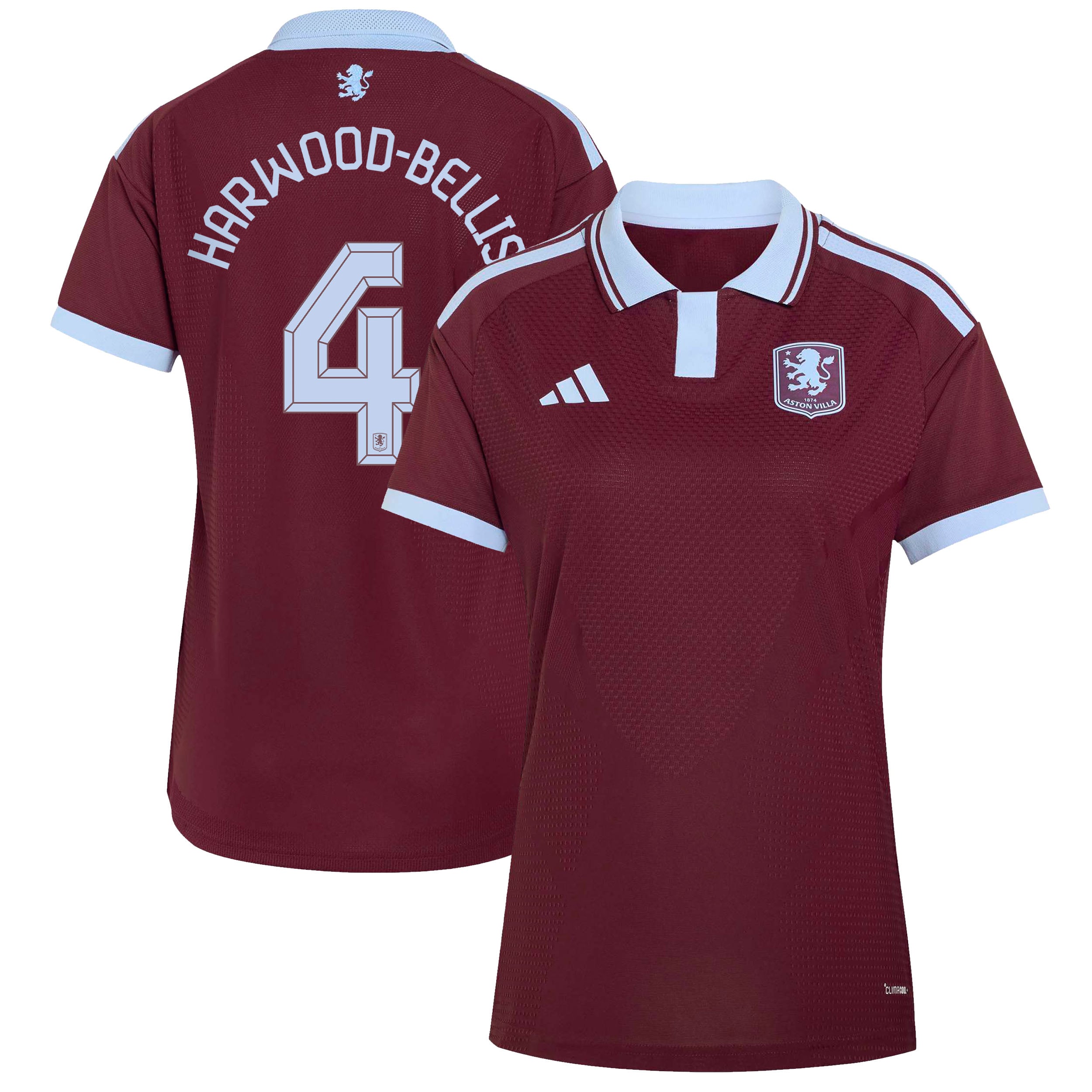 Aston Villa adidas Home Authentic Shirt 2026-27 - Womens with Harwood-Bellis 4 Cup printing, , rebel_hi-res