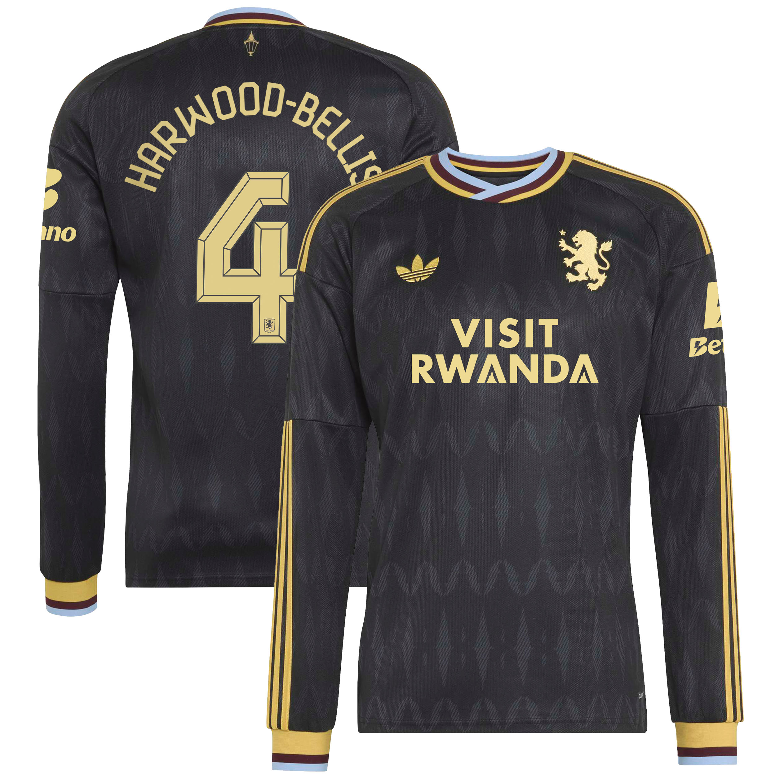 Aston Villa adidas Away Shirt 2026-27 - Long Sleeve with Harwood-Bellis 4 Cup printing, , rebel_hi-res
