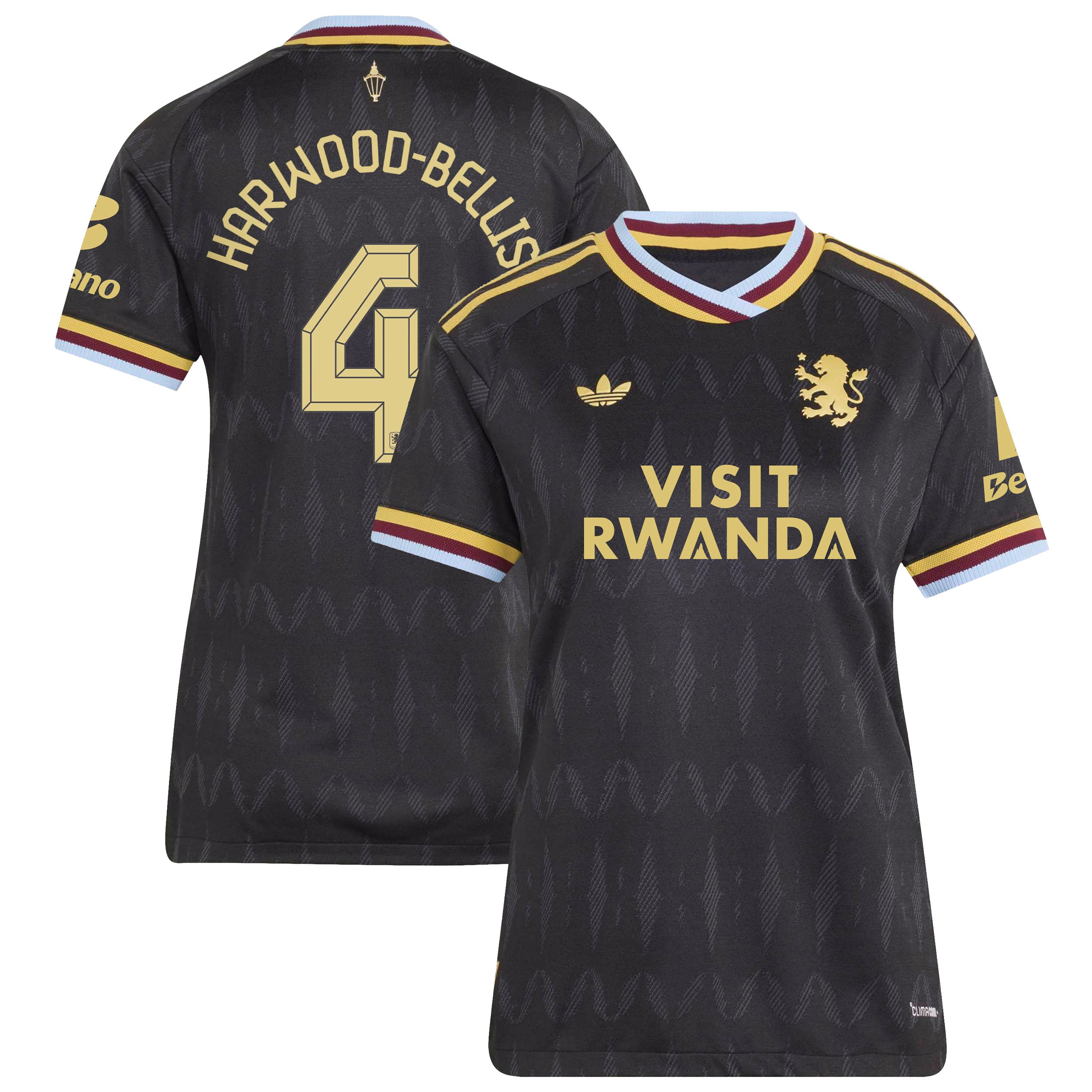 Aston Villa adidas Away Authentic Shirt 2026-27 - Womens with Harwood-Bellis 4 Cup printing