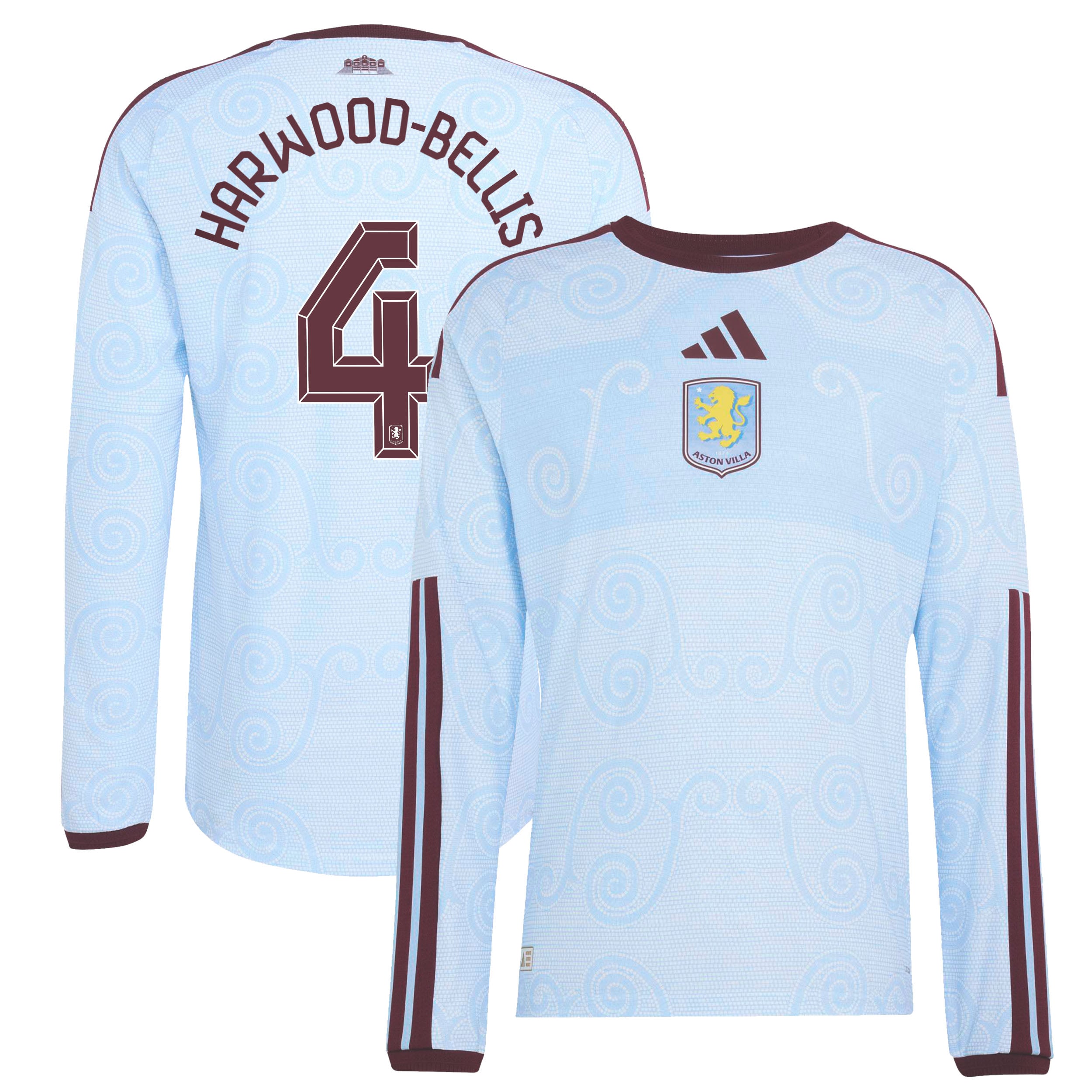 Aston Villa adidas Third Authentic Shirt 2026-27 - Long Sleeve with Harwood-Bellis 4 Cup printing