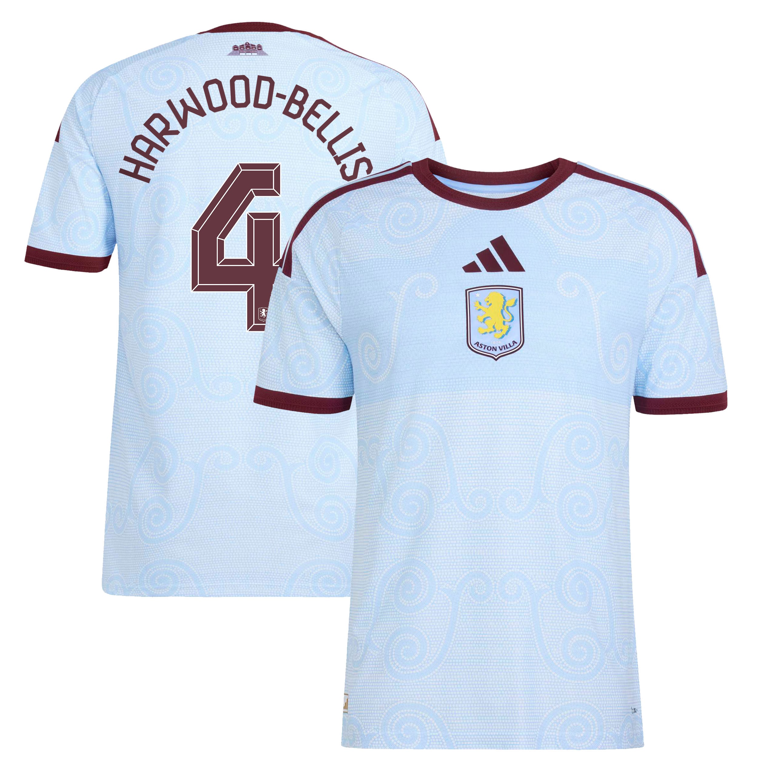 Aston Villa adidas Third Authentic Shirt 2026-27 with Harwood-Bellis 4 Cup printing