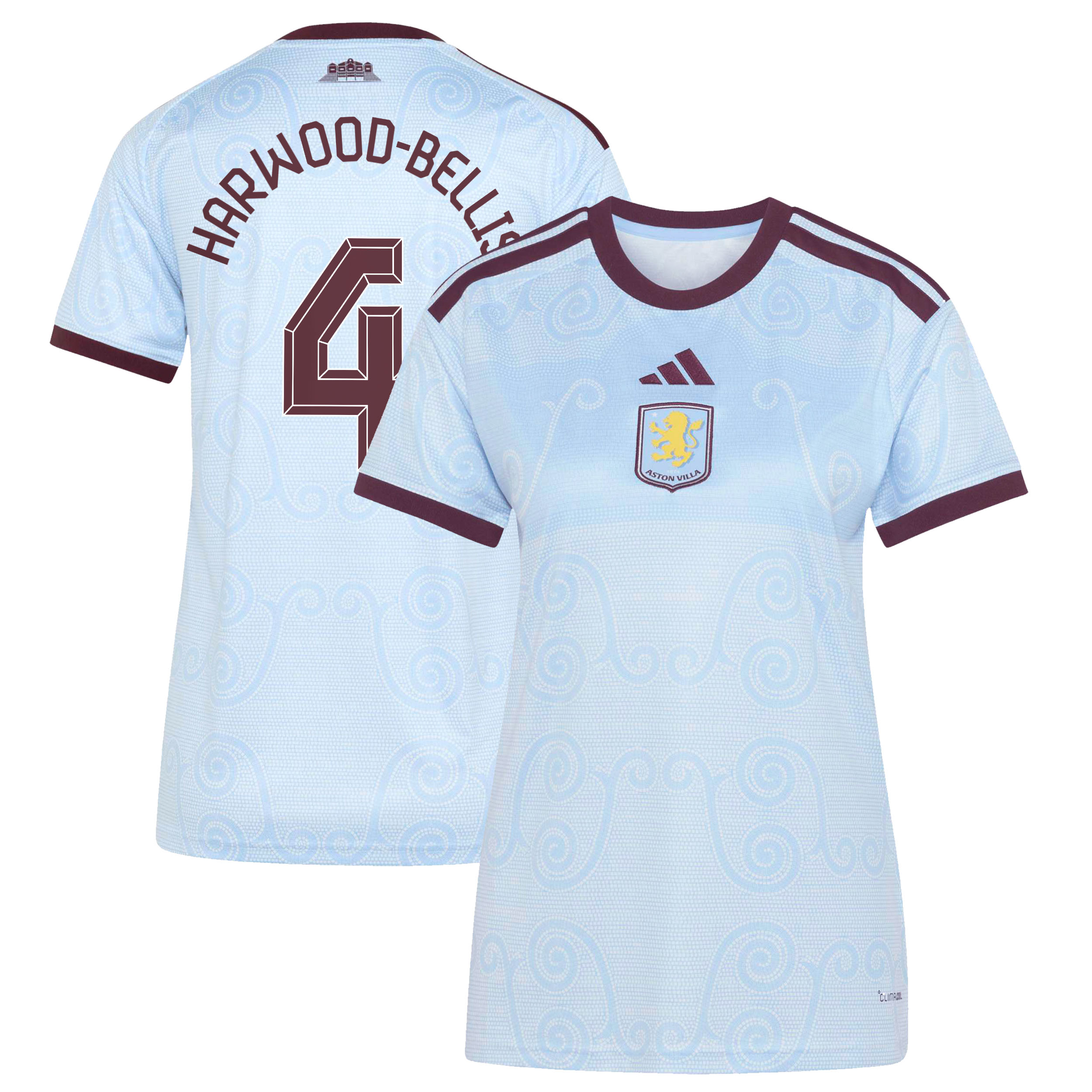Aston Villa adidas Third Shirt 2026-27 - Womens with Harwood-Bellis 4 Cup printing, , rebel_hi-res