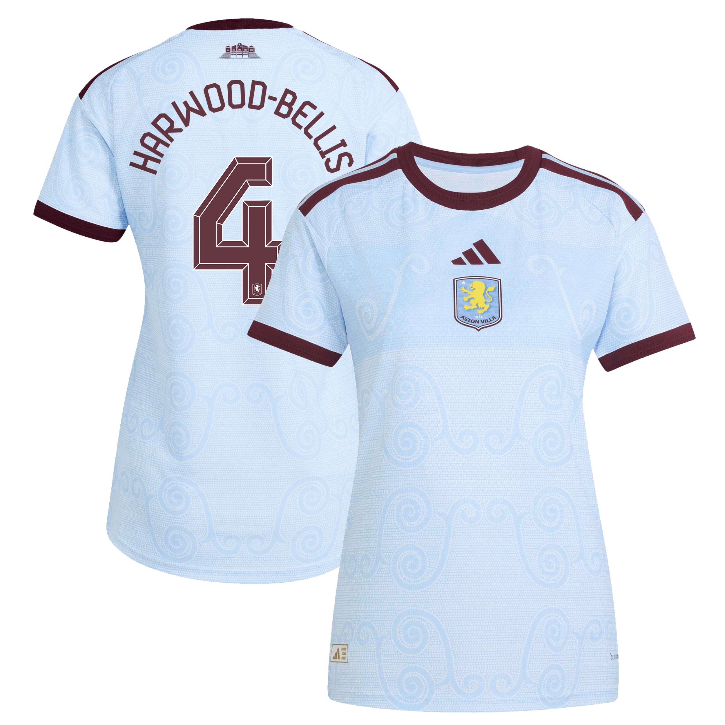 Aston Villa adidas Third Authentic Shirt 2026-27 - Womens with Harwood-Bellis 4 Cup printing, , rebel_hi-res