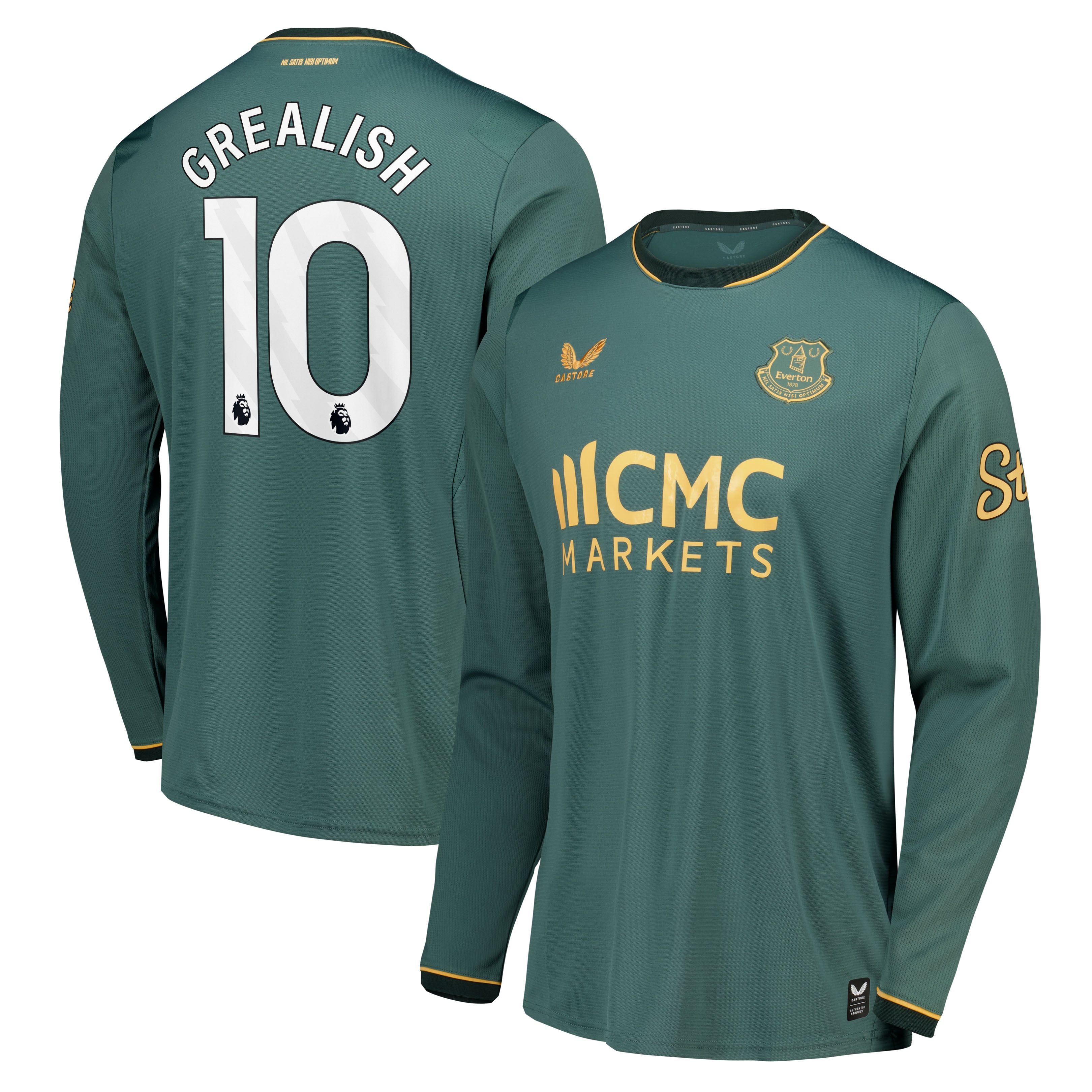Everton Castore Third Replica Shirt 2026-27 - Long Sleeve with Grealish 10 printing