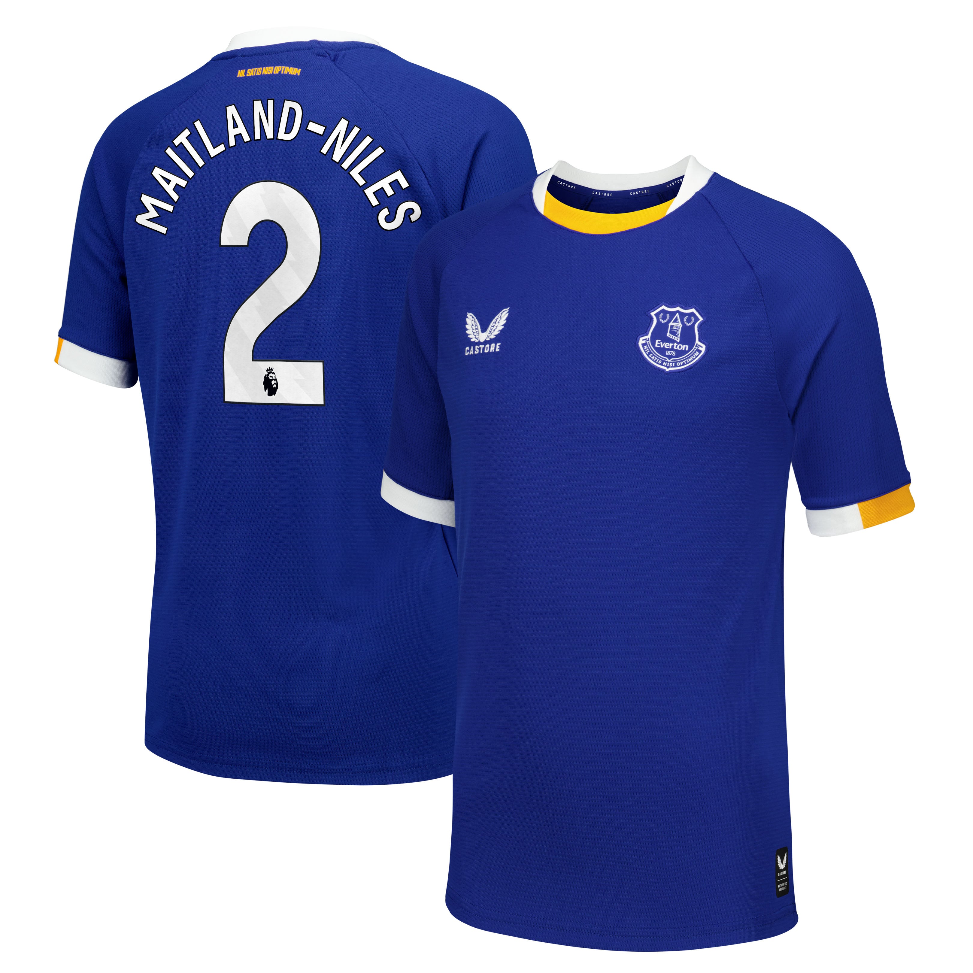 Everton Castore Home Replica Shirt 2026-27 - Kids with Maitland-Niles 2 printing
