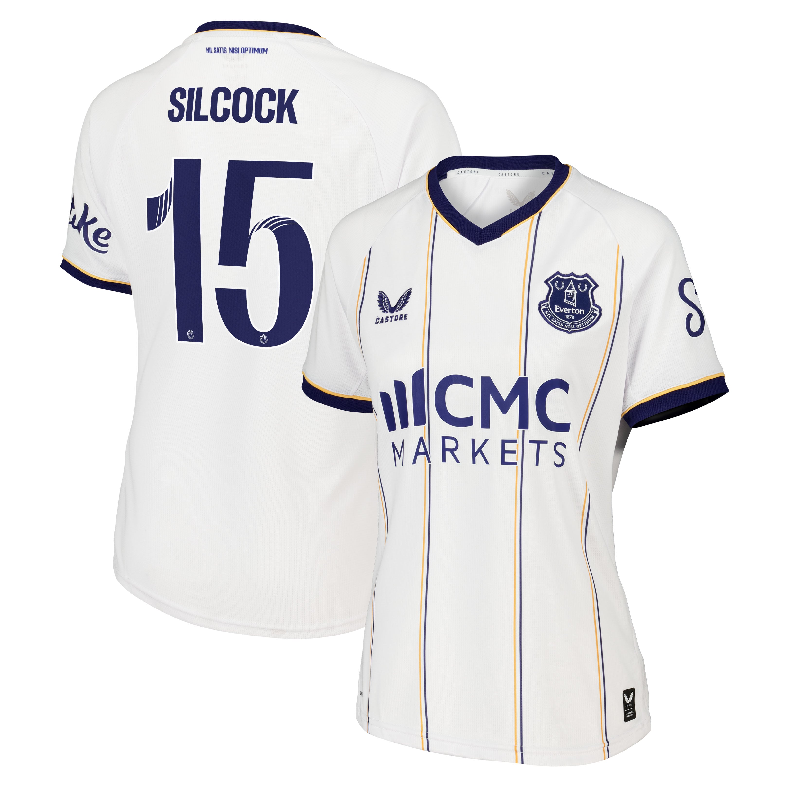 Everton WSL Castore Away Replica Shirt 2026-27 - Womens with Silcock 15 printing