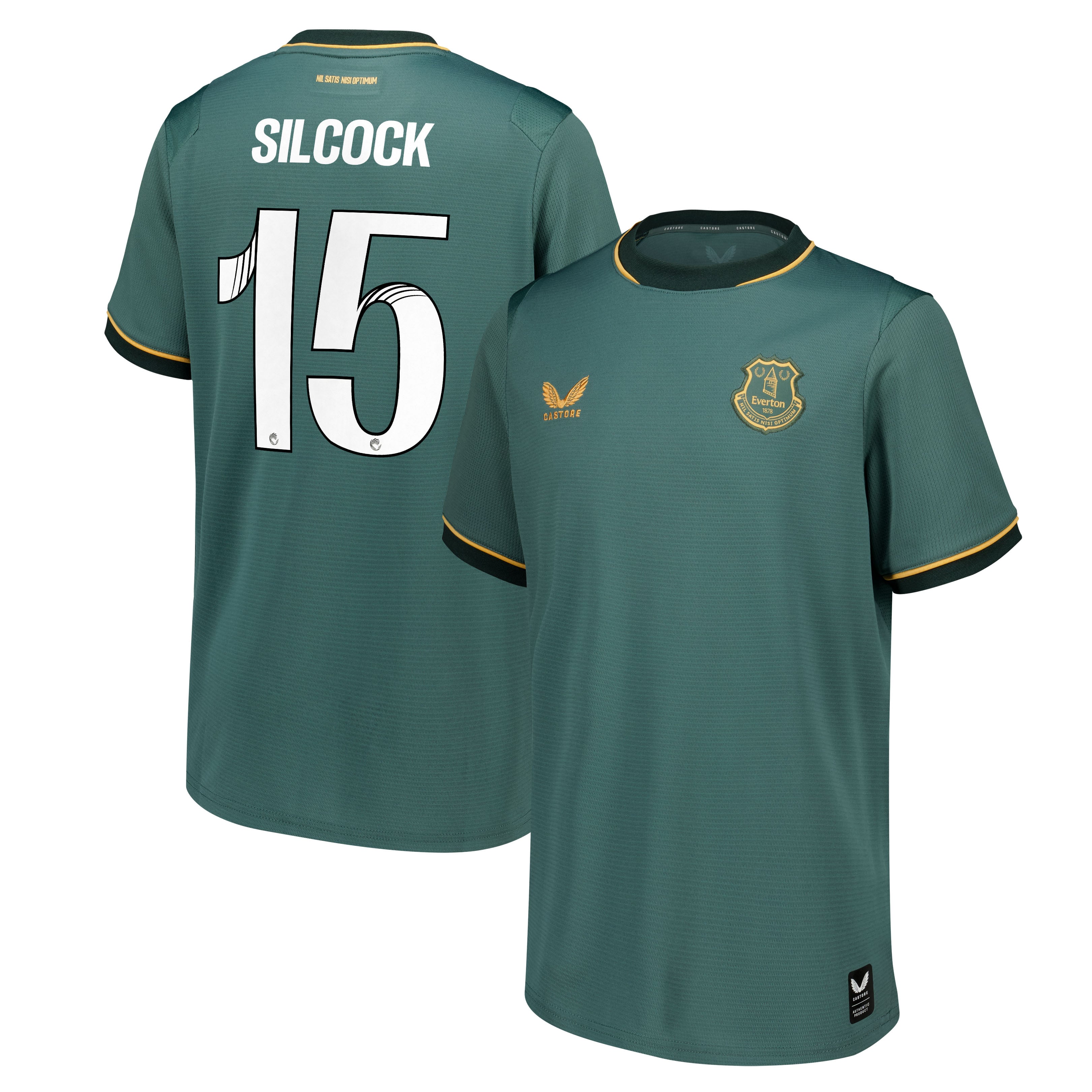 Everton WSL Castore Third Replica Shirt 2026-27 - Kids with Silcock 15 printing