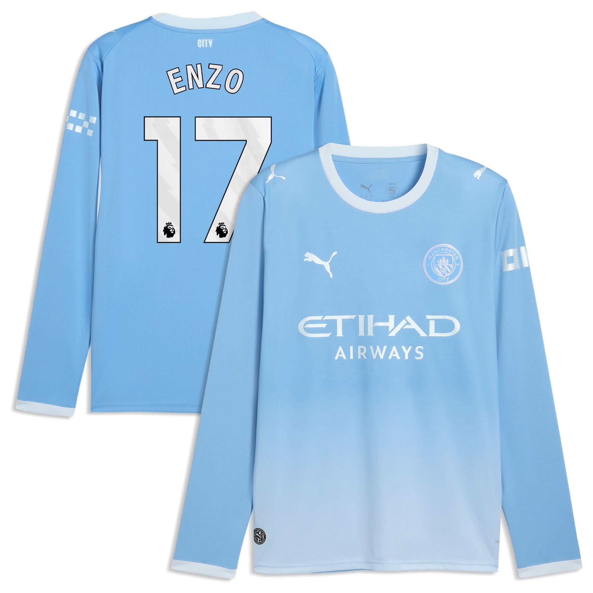 Manchester City Puma Home Shirt 2026-27 - Long Sleeve with Enzo 17 printing, , rebel_hi-res
