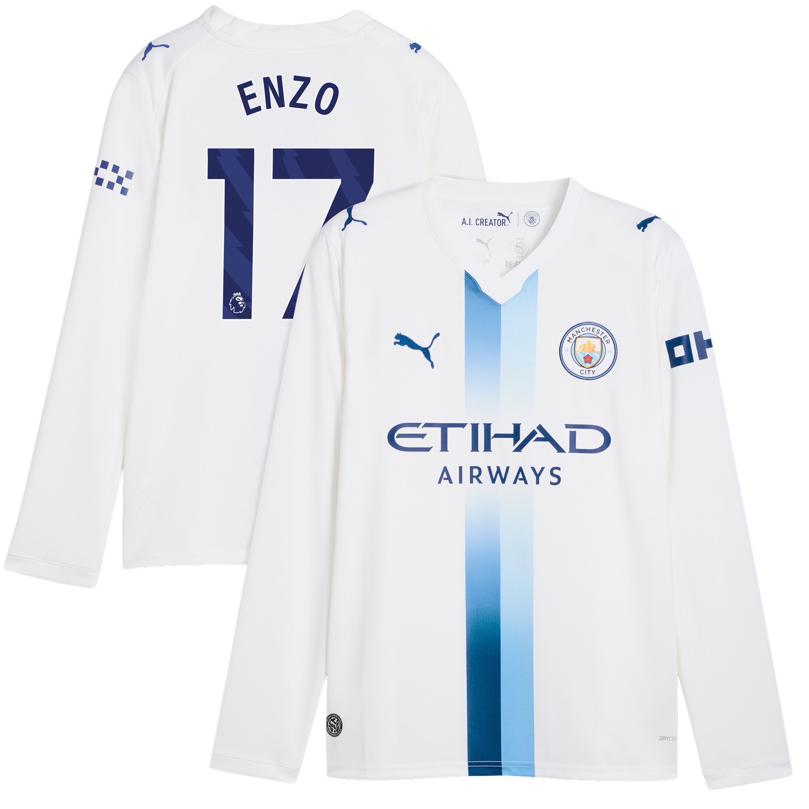 Manchester City Puma Third Shirt 2026-27 - Long Sleeve - Kids with Enzo 17 printing, , rebel_hi-res