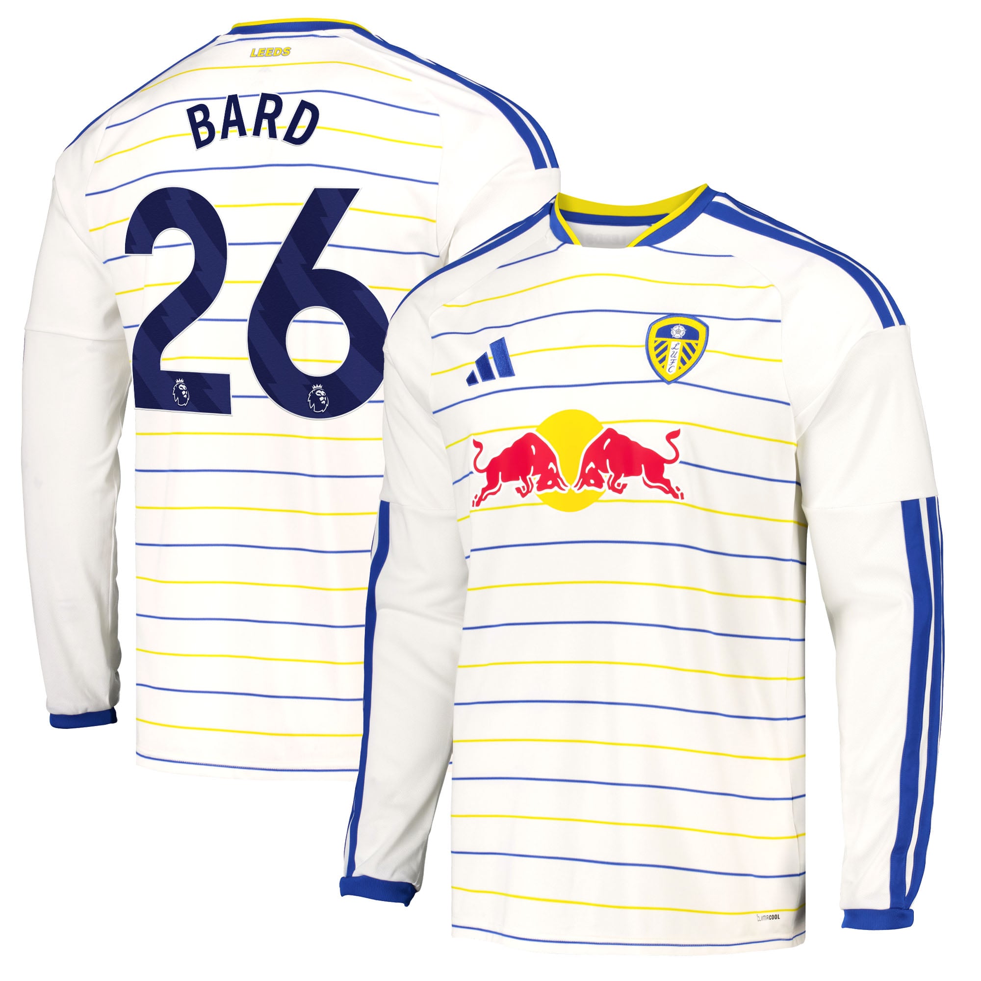 Leeds United adidas Home Shirt 2026-27 - Long Sleeve with Bard 26 printing, , rebel_hi-res
