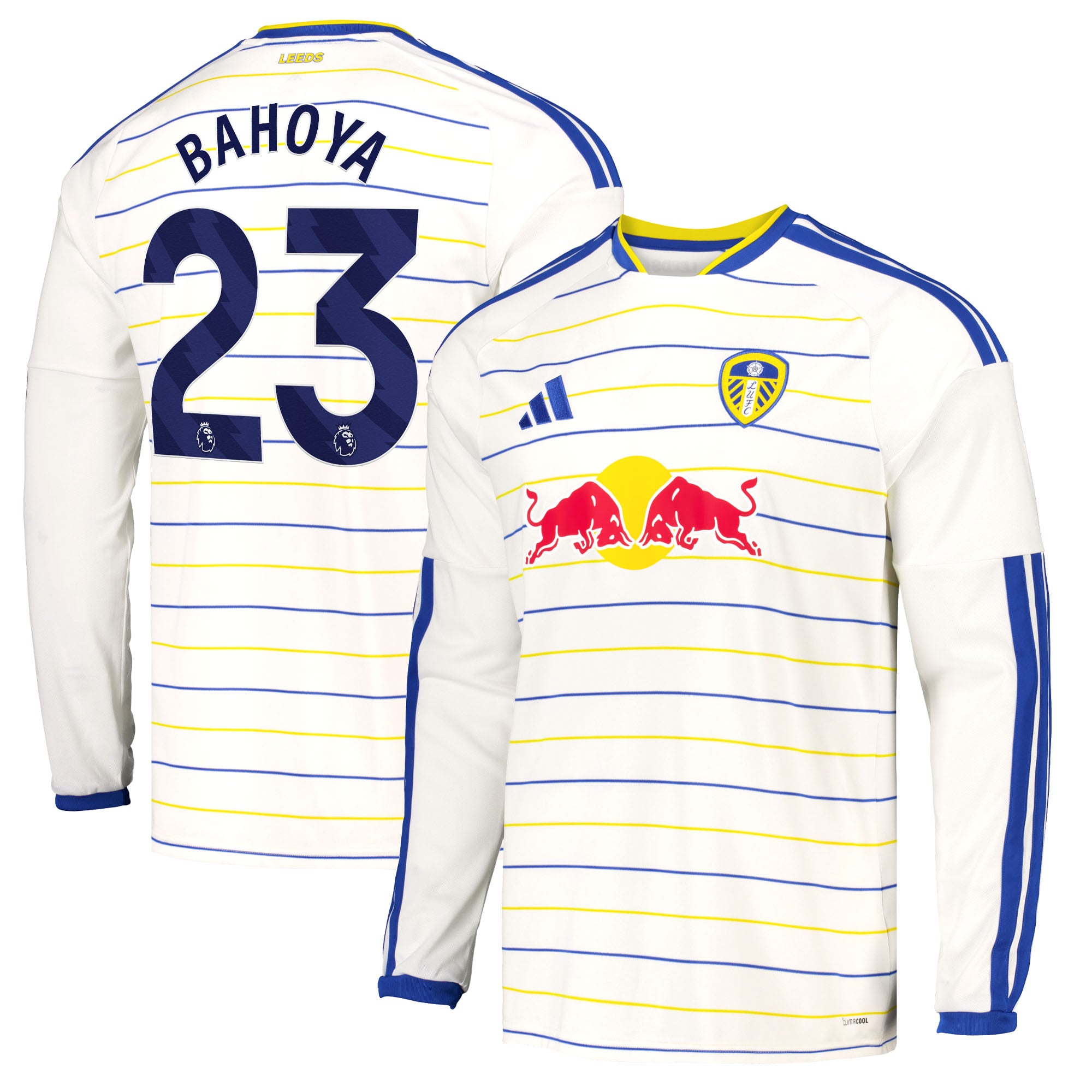 Leeds United adidas Home Shirt 2026-27 - Long Sleeve with Bahoya 23 printing, , rebel_hi-res