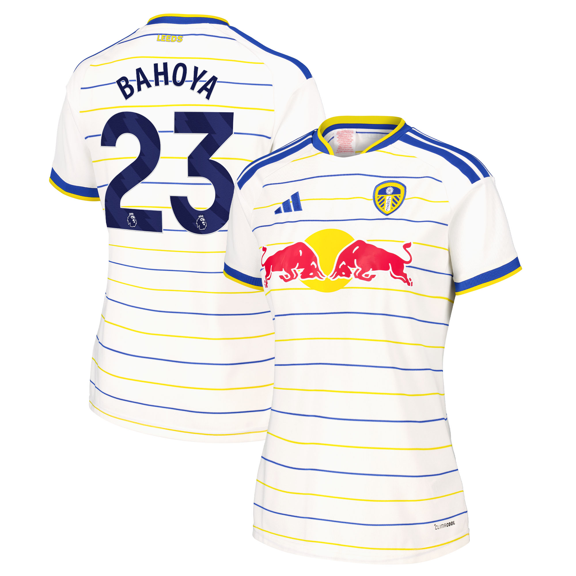 Leeds United adidas Home Shirt 2026-27 - Womens with Bahoya 23 printing, , rebel_hi-res