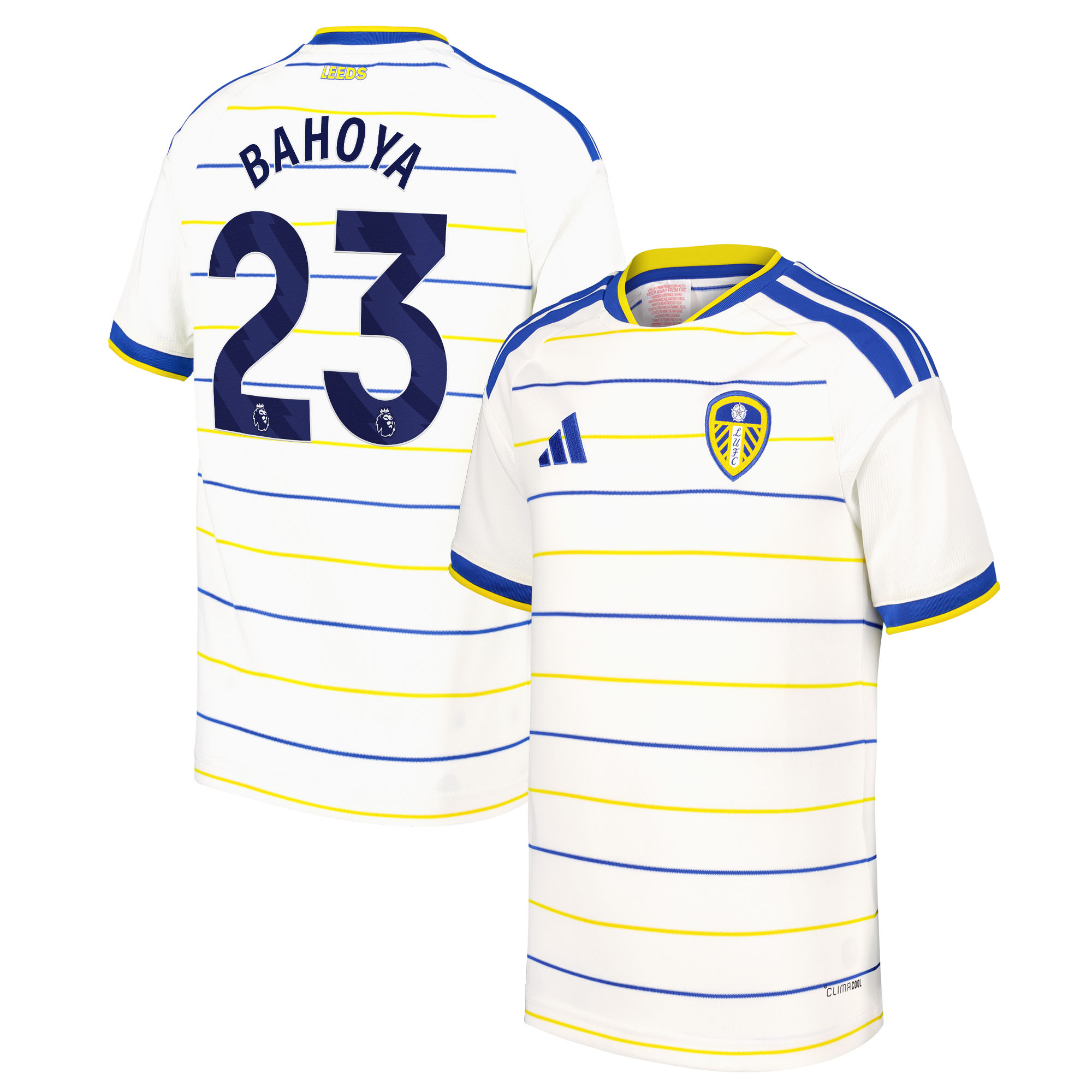 Leeds United adidas Home Shirt 2026-27 - Kids with Bahoya 23 printing, , rebel_hi-res