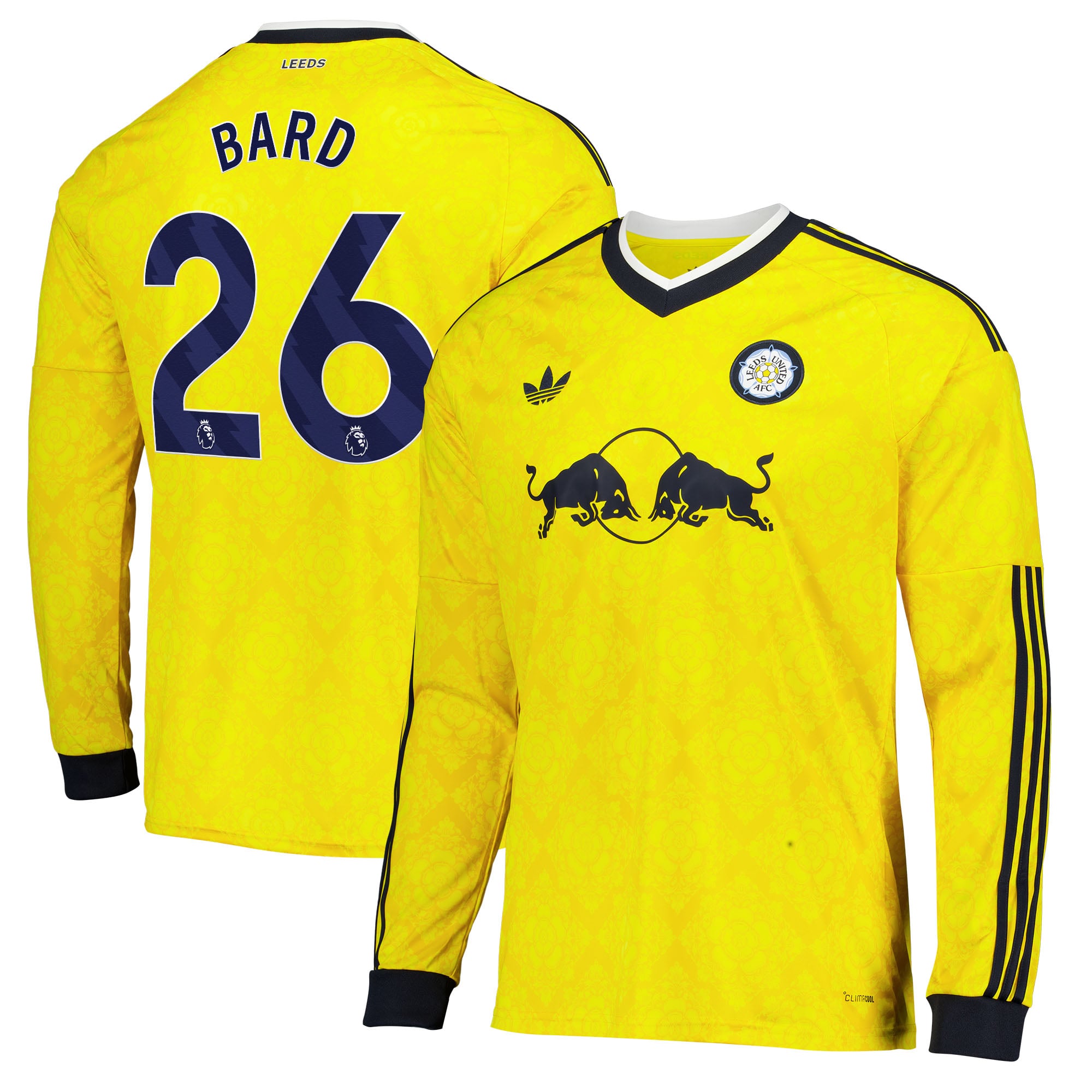 Leeds United adidas Away Shirt 2026-27 - Long Sleeve with Bard 26 printing, , rebel_hi-res