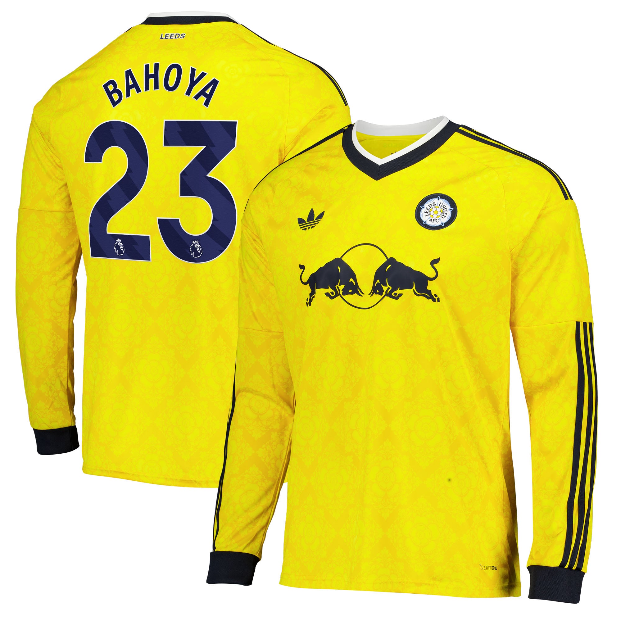 Leeds United adidas Away Shirt 2026-27 - Long Sleeve with Bahoya 23 printing, , rebel_hi-res