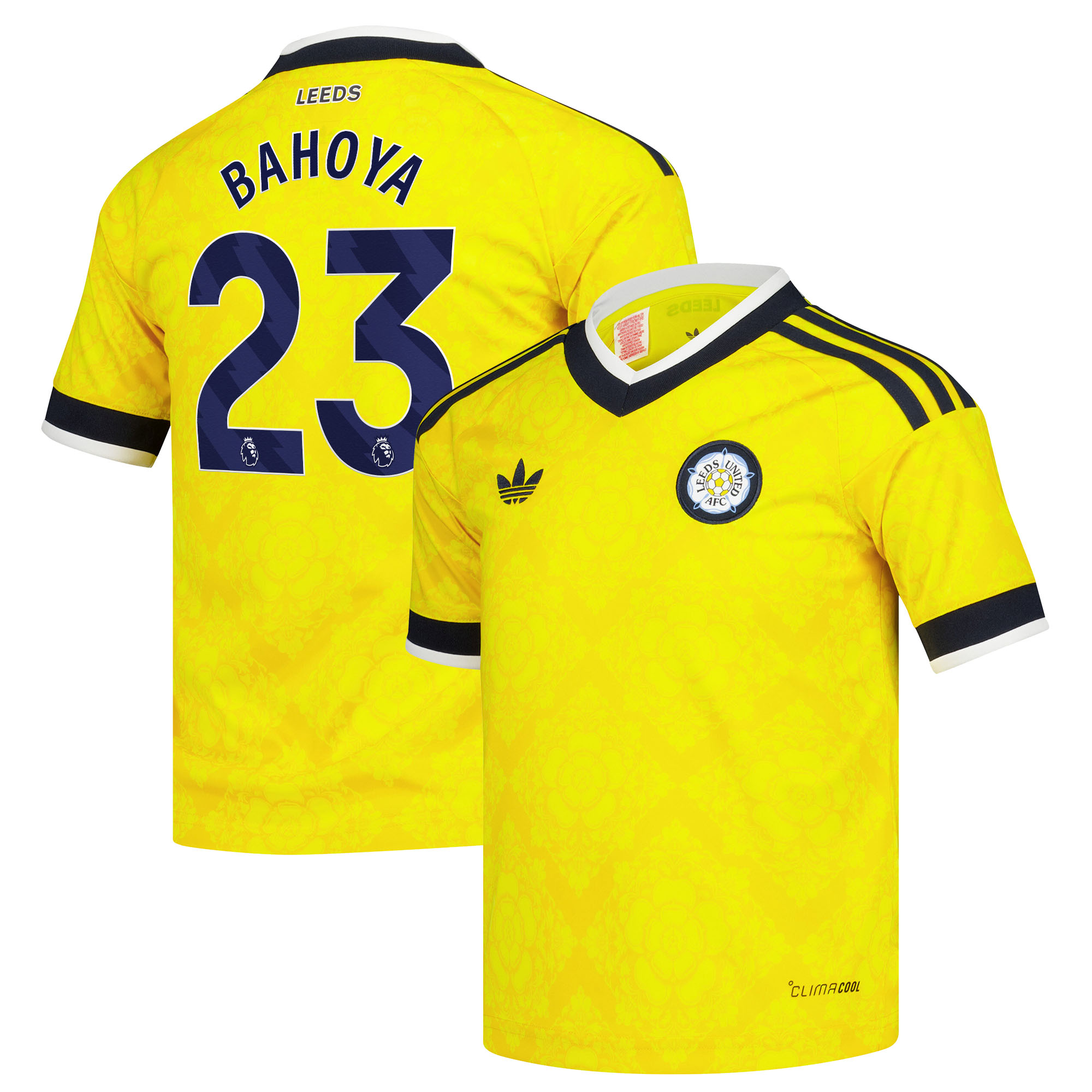Leeds United adidas Away Shirt 2026-27 - Kids with Bahoya 23 printing, , rebel_hi-res