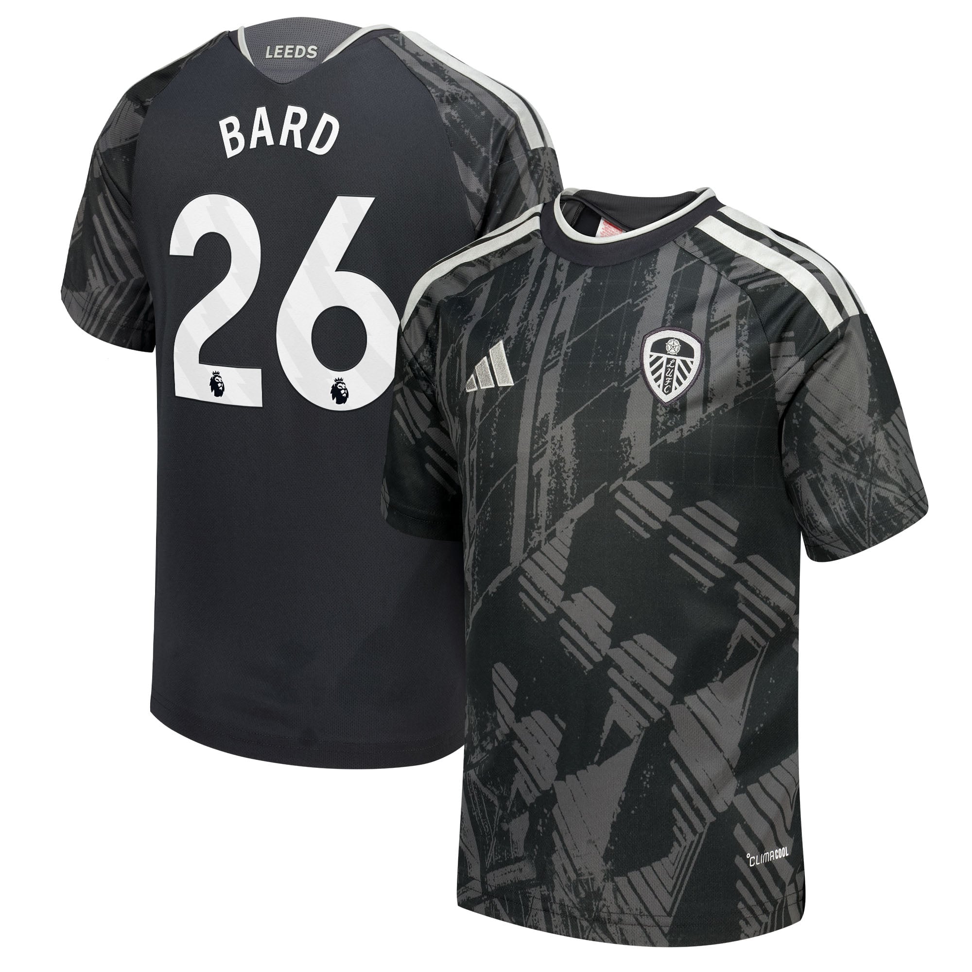 Leeds United adidas Third Shirt 2026-27 - Kids with Bard 26 printing, , rebel_hi-res