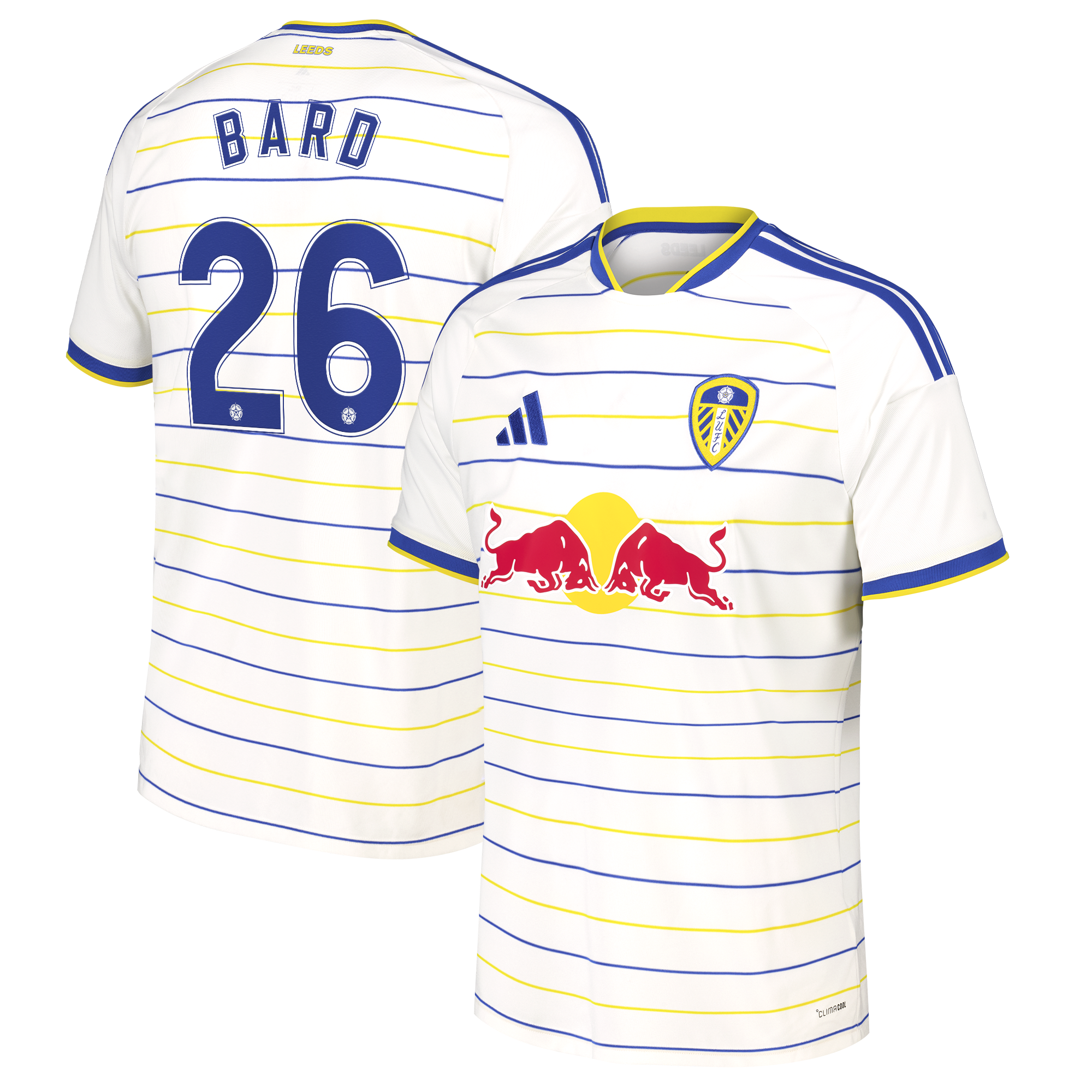 Leeds United adidas Home Shirt 2026-27 with Bard 26 Cup printing, , rebel_hi-res