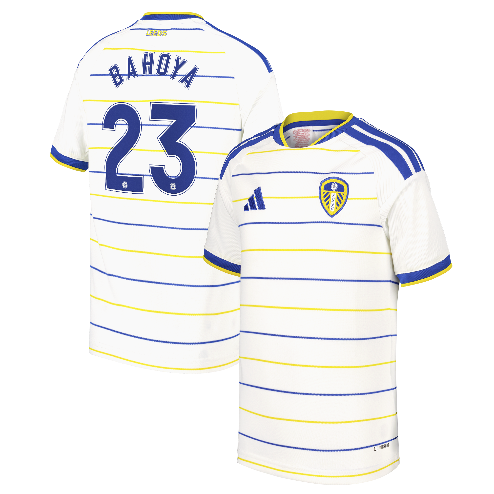 Leeds United adidas Home Shirt 2026-27 - Kids with Bahoya 23 Cup printing, , rebel_hi-res