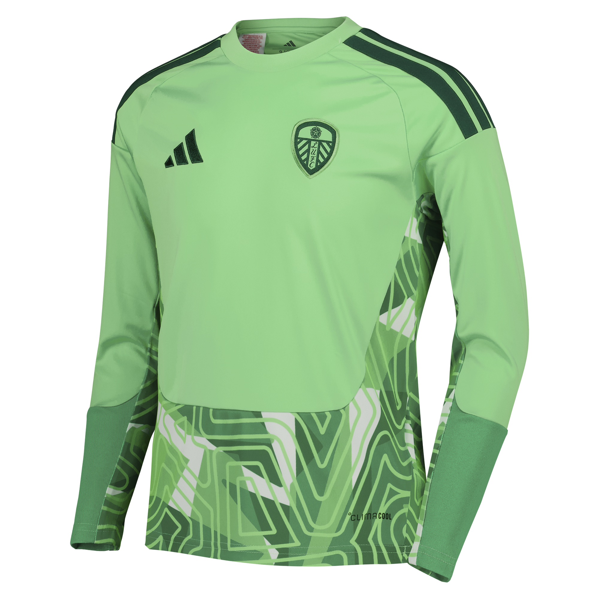 Leeds United adidas Goalkeeper Shirt 2026-27 - Long Sleeve - Kids with Zetterer 16 Cup printing, , rebel_hi-res