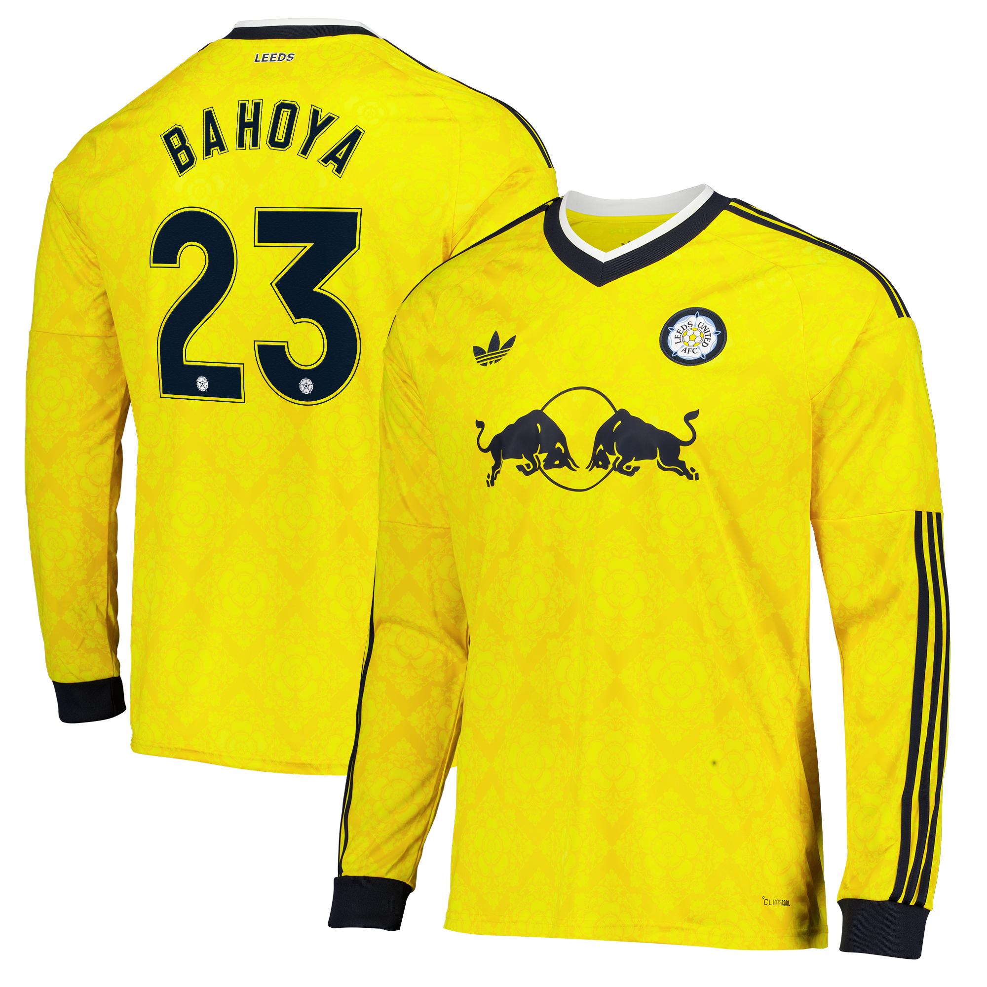 Leeds United adidas Away Shirt 2026-27 - Long Sleeve with Bahoya 23 Cup printing, , rebel_hi-res