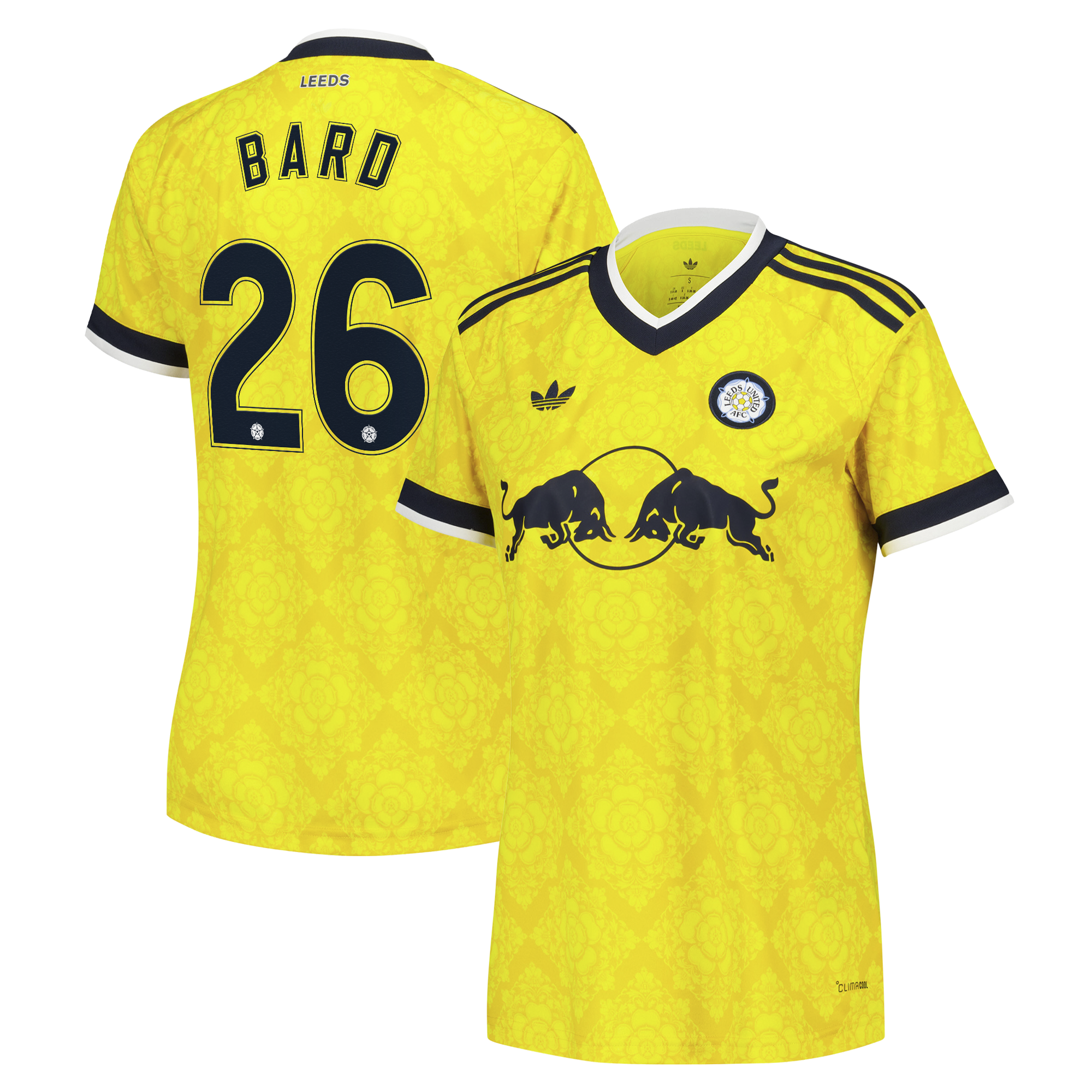 Leeds United adidas Away Shirt 2026-27 - Womens with Bard 26 Cup printing, , rebel_hi-res