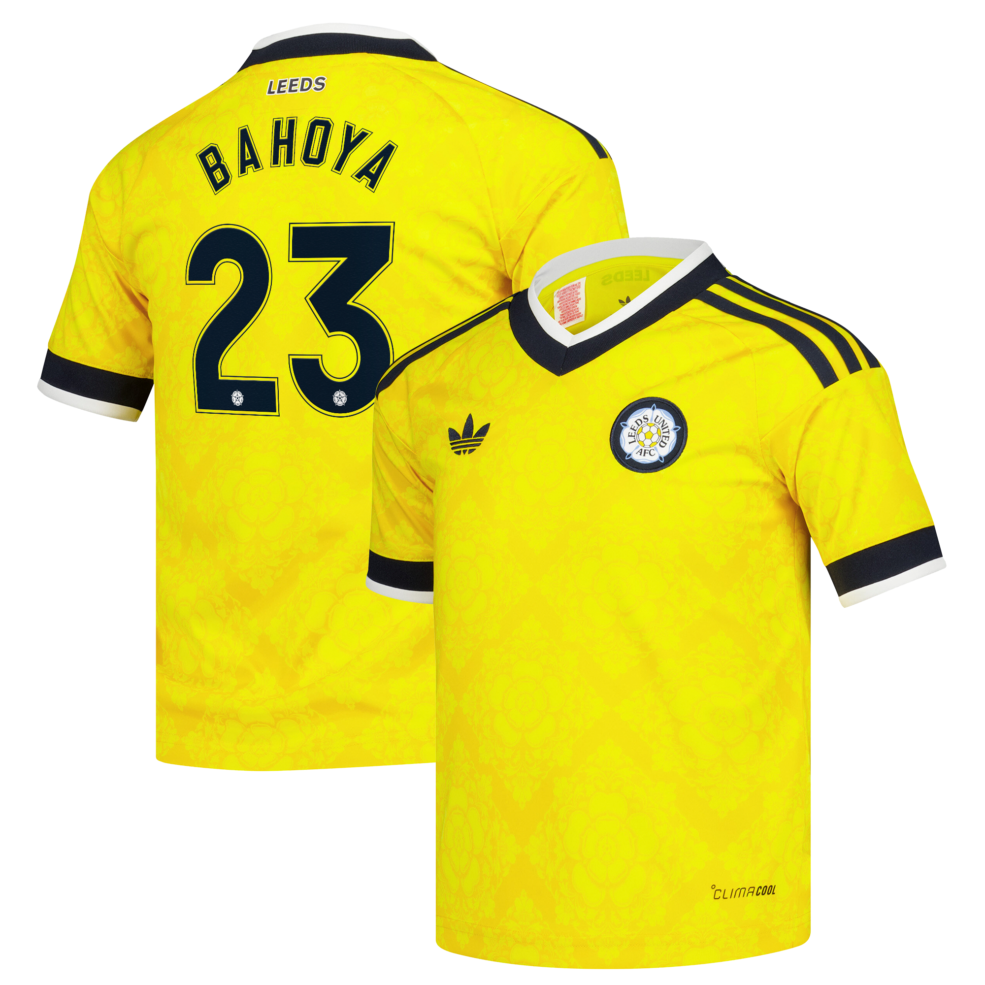 Leeds United adidas Away Shirt 2026-27 - Kids with Bahoya 23 Cup printing, , rebel_hi-res
