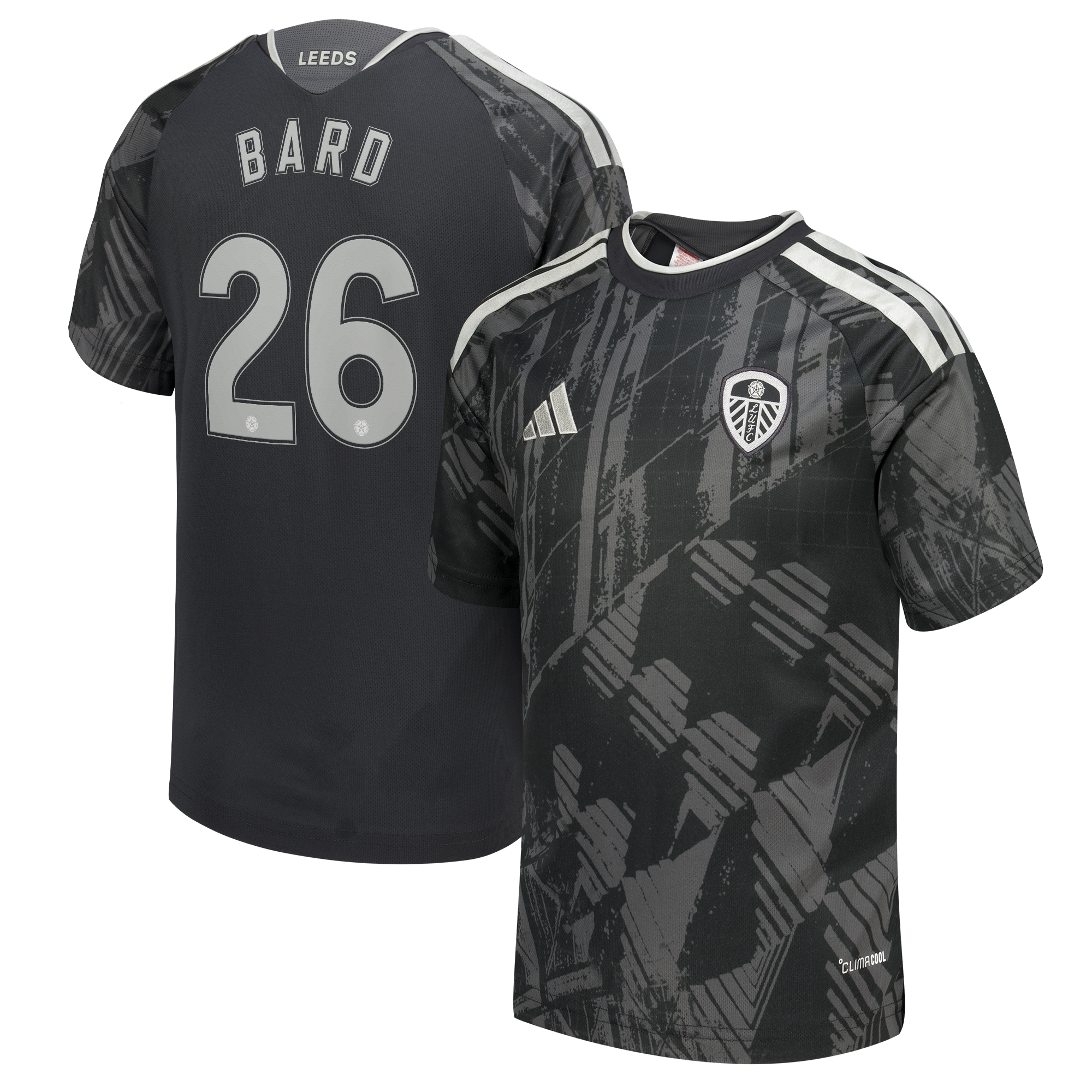 Leeds United adidas Third Shirt 2026-27 - Kids with Bard 26 Cup printing, , rebel_hi-res