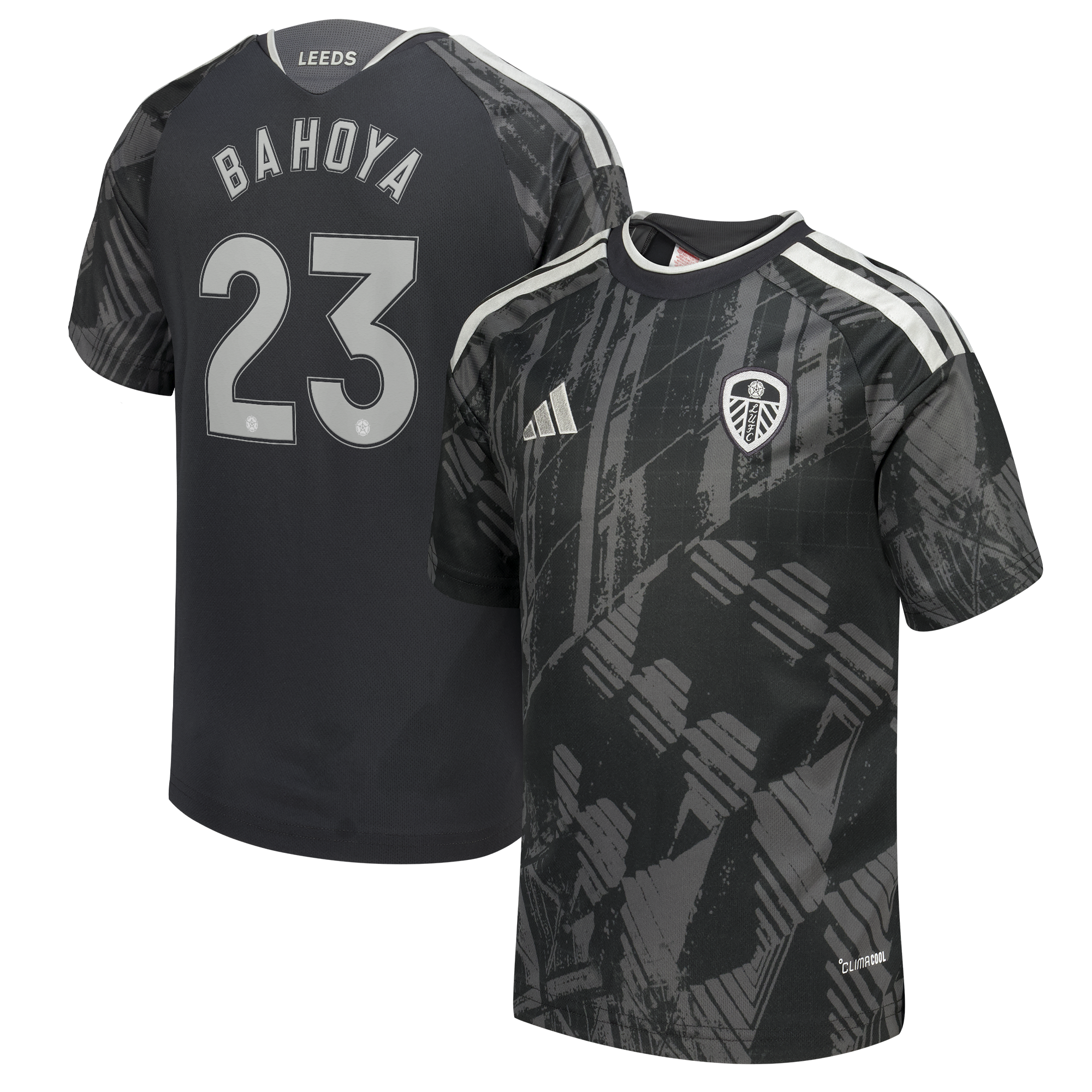 Leeds United adidas Third Shirt 2026-27 - Kids with Bahoya 23 Cup printing, , rebel_hi-res