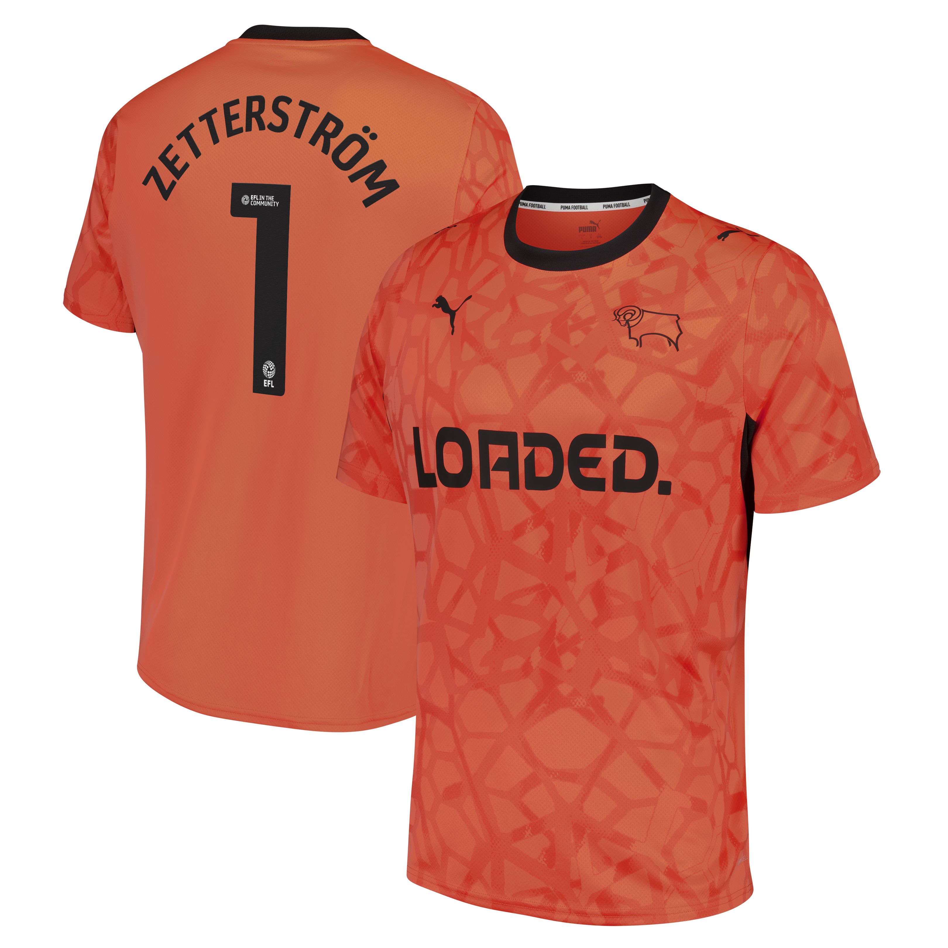 Derby County PUMA Goalkeeper Shirt 2026-27 with Zetterstr&ouml;m 1 printing, , rebel_hi-res