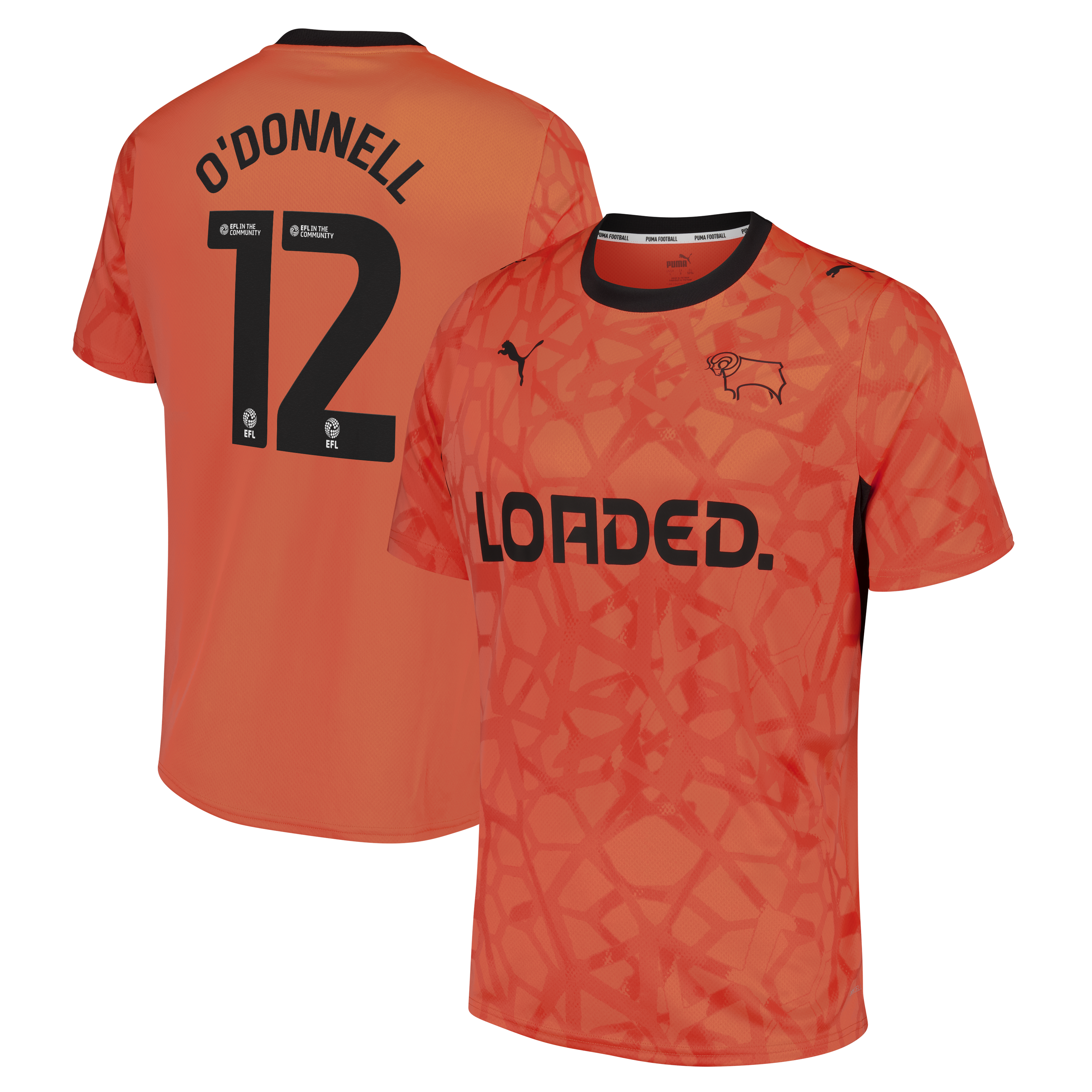 Derby County PUMA Goalkeeper Shirt 2026-27 with O'Donnell 12 printing, , rebel_hi-res