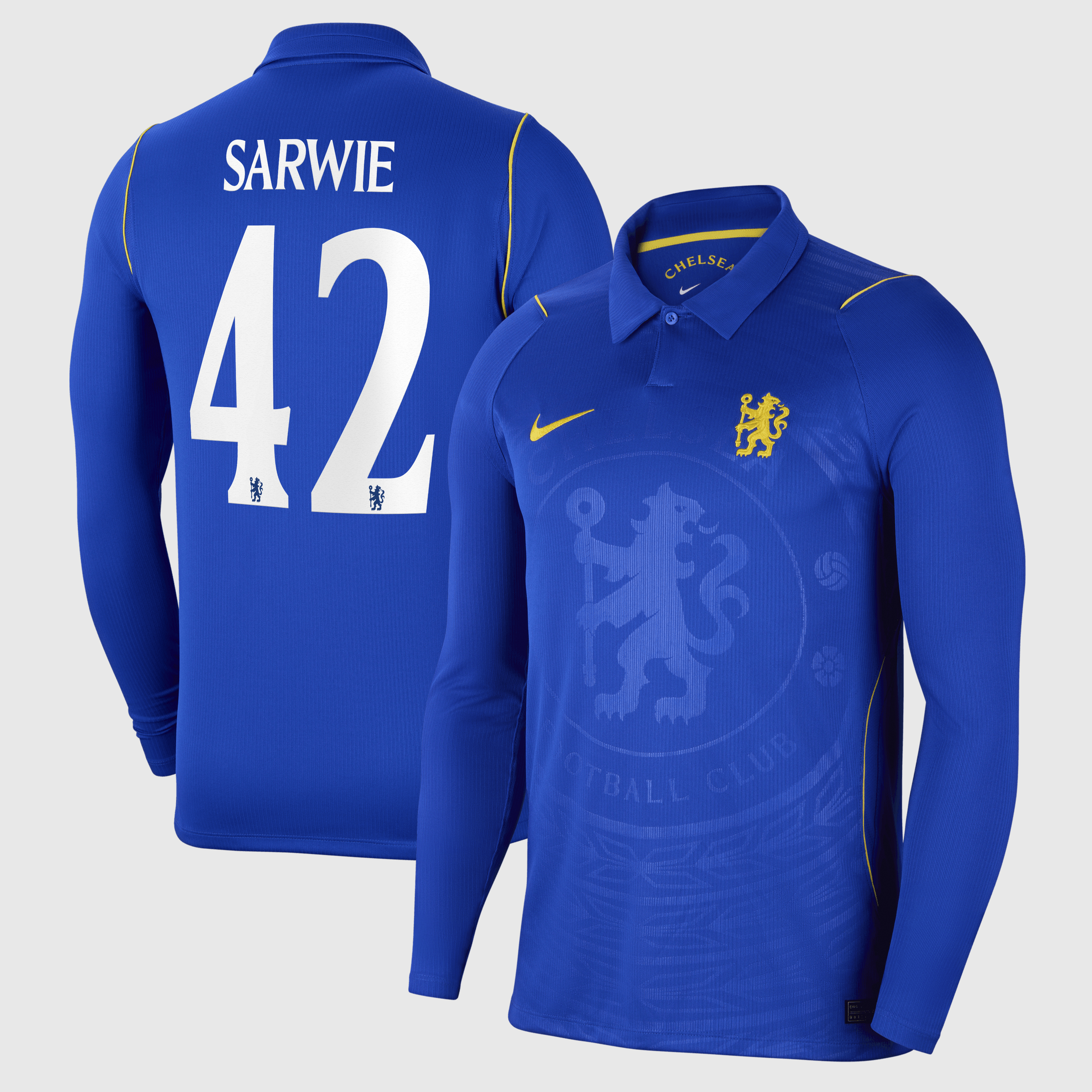 Chelsea Cup Nike Home Stadium Long Sleeve Shirt 2026-27 with Sarwie 42 printing, , rebel_hi-res