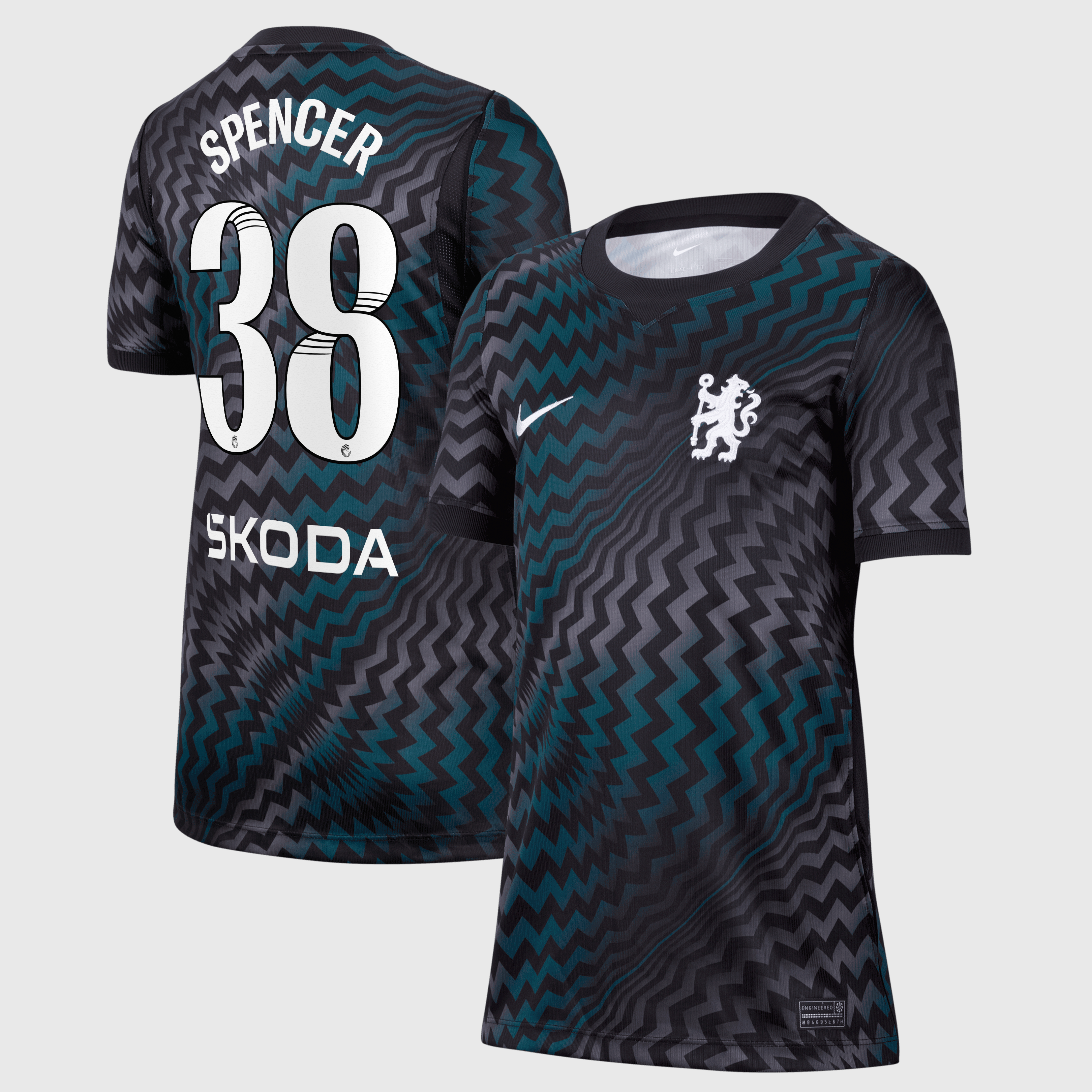 Chelsea WSL Nike Goalkeeper Stadium Shirt 2026-27 - Kids with Spencer 38 printing, , rebel_hi-res
