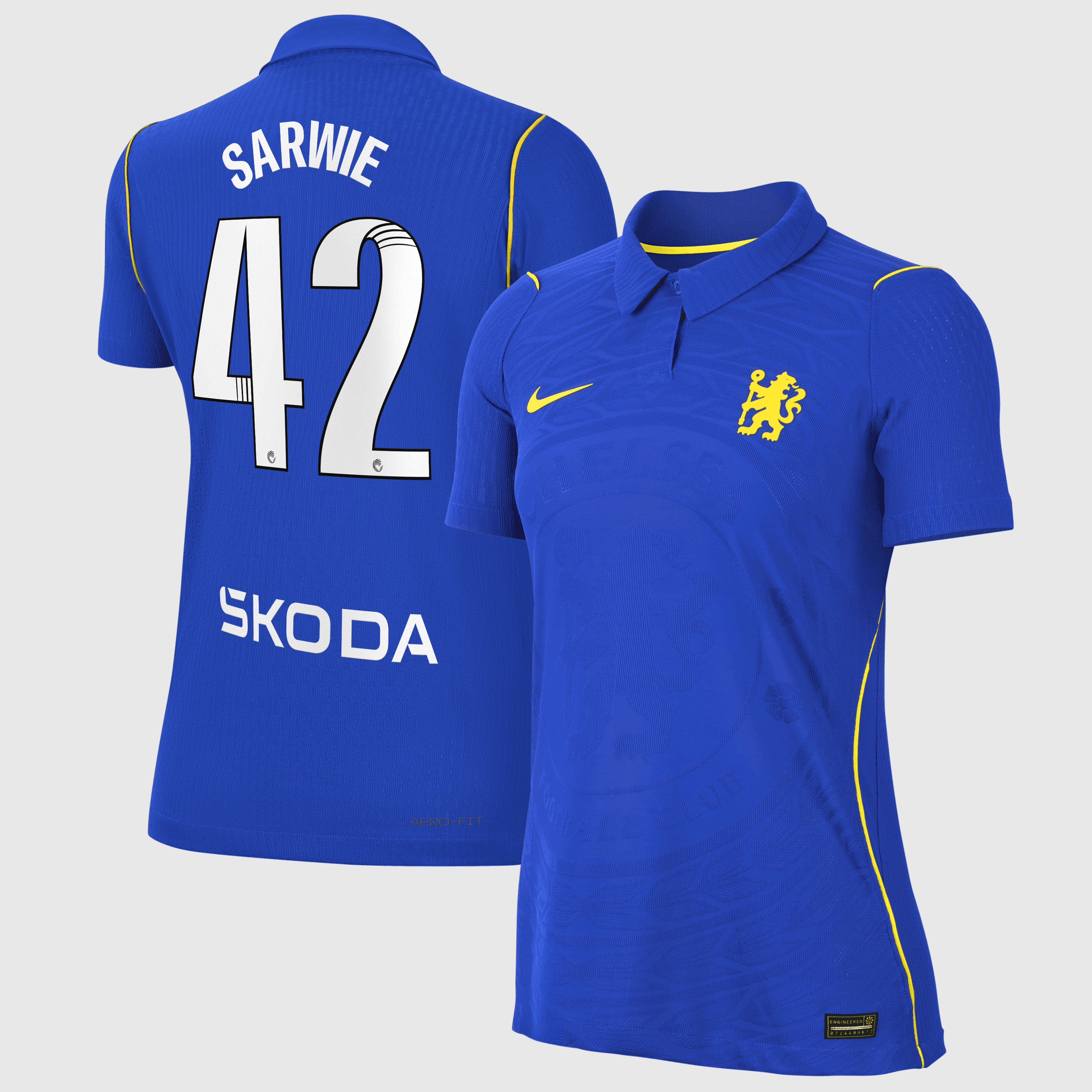 Chelsea WSL Nike Home Aero-FIT Match Shirt 2026-27 - Womens with Sarwie 42 printing, , rebel_hi-res