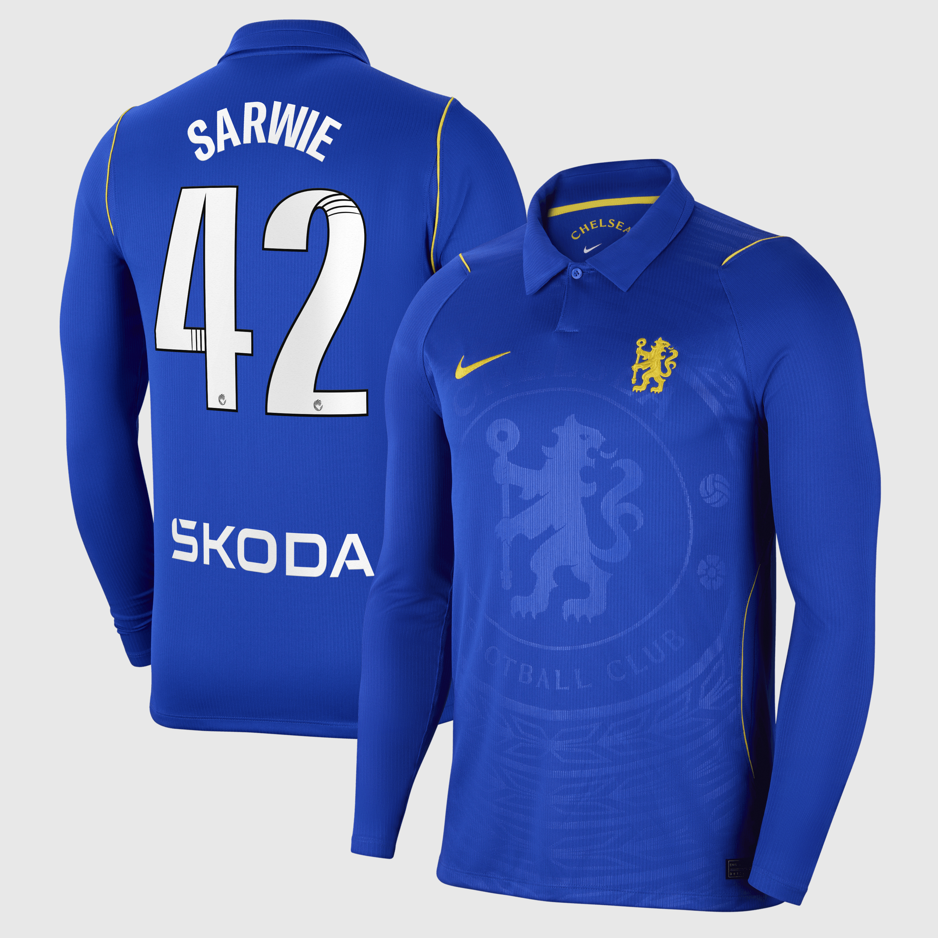 Chelsea WSL Nike Home Stadium Long Sleeve Shirt 2026-27 - Kids with Sarwie 42 printing, , rebel_hi-res
