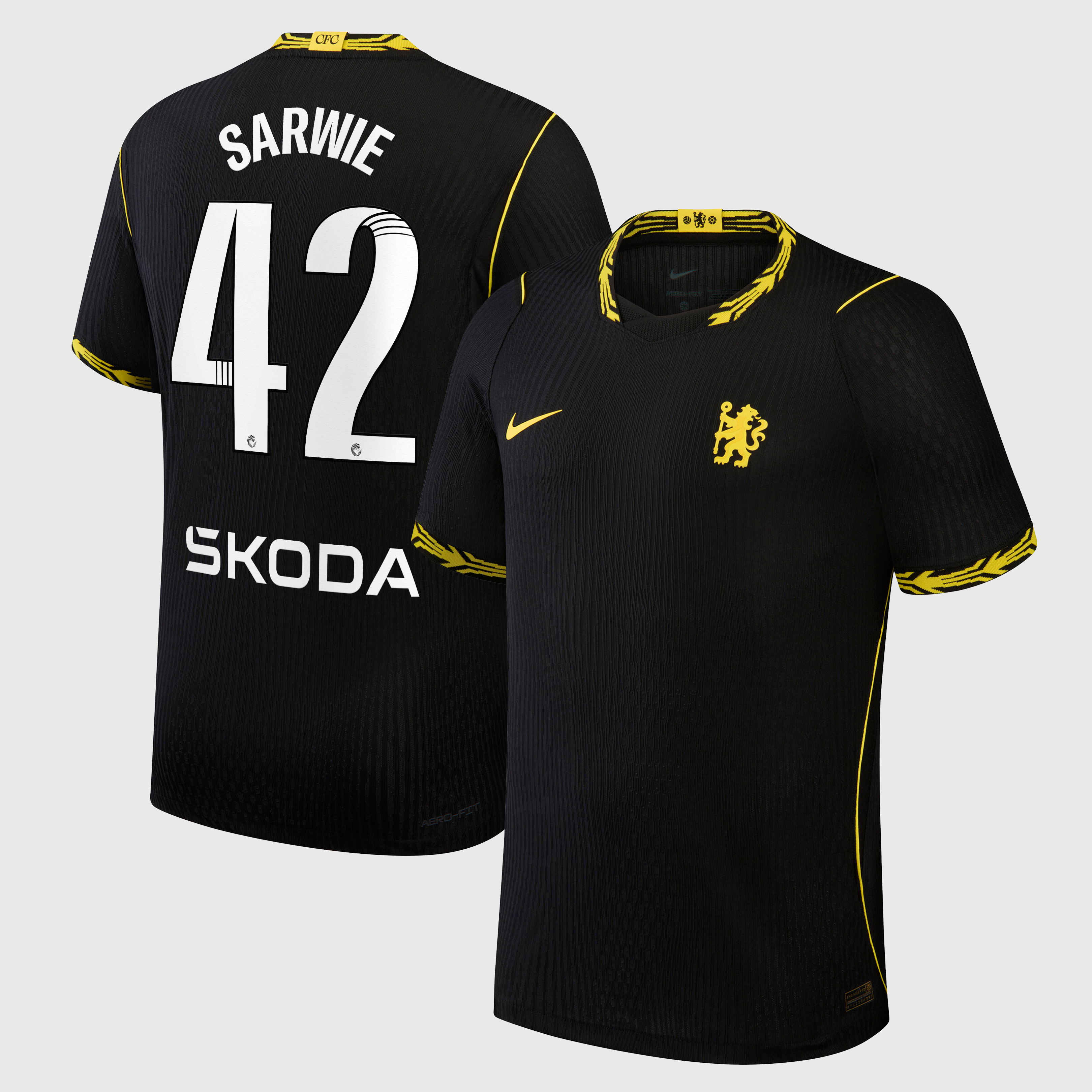 Chelsea WSL Nike Aero-FIT Away Match Shirt 2026-27 with Sarwie 42 printing, , rebel_hi-res