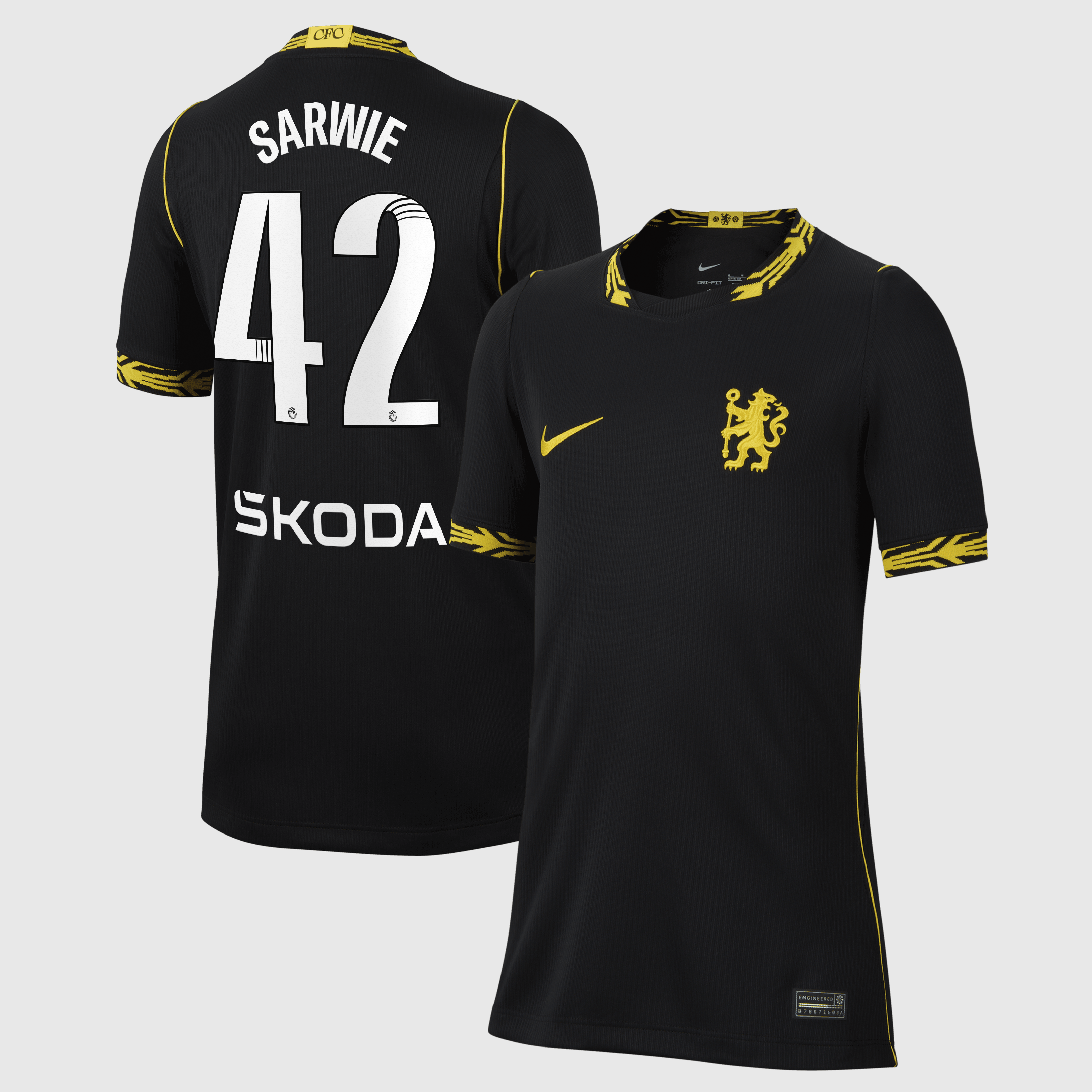 Chelsea WSL Nike Away Stadium Shirt 2026-27 - Kids with Sarwie 42 printing, , rebel_hi-res
