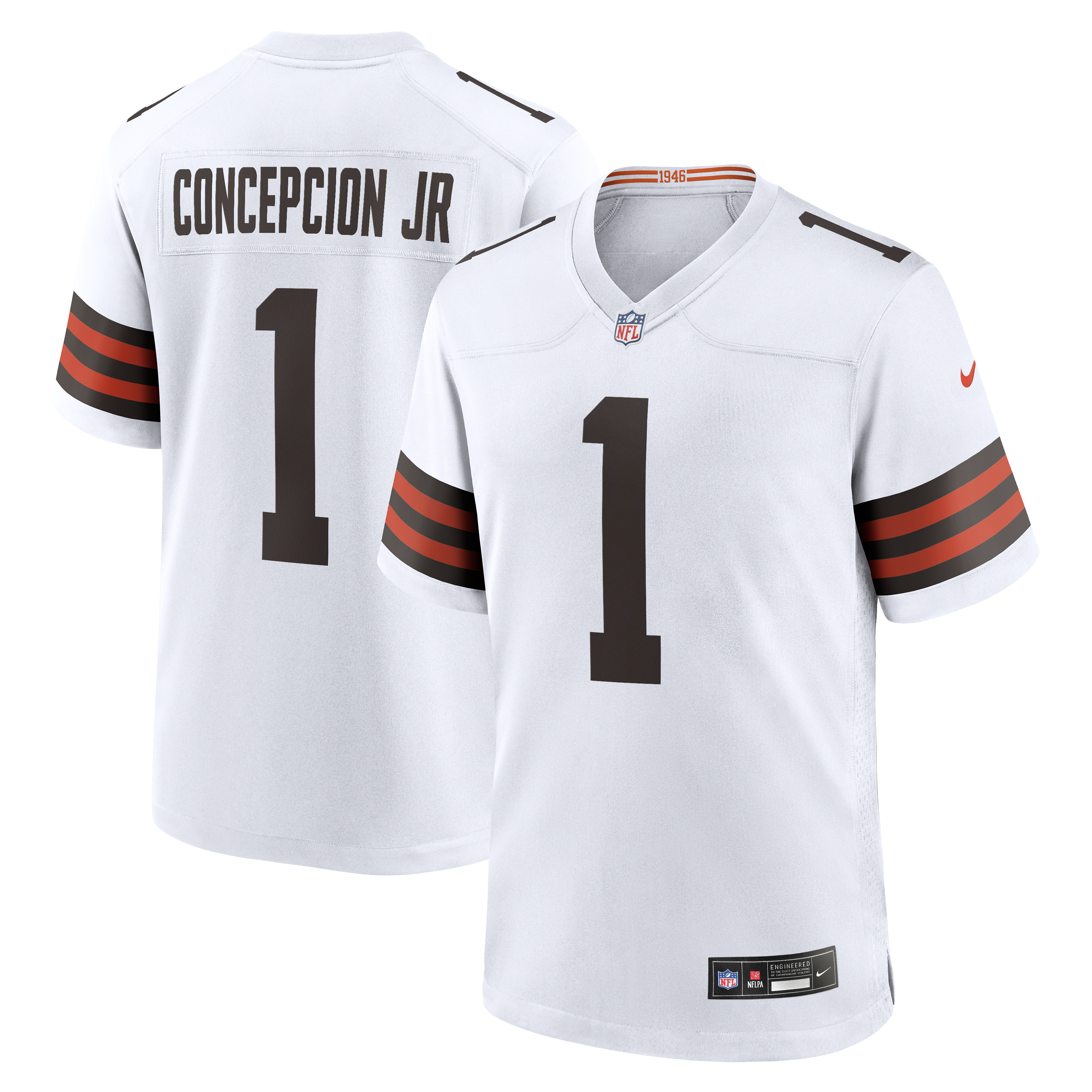 Cleveland Browns Nike Game Road Jersey - White - KC Concepcion Jr. - Mens, , rebel_hi-res