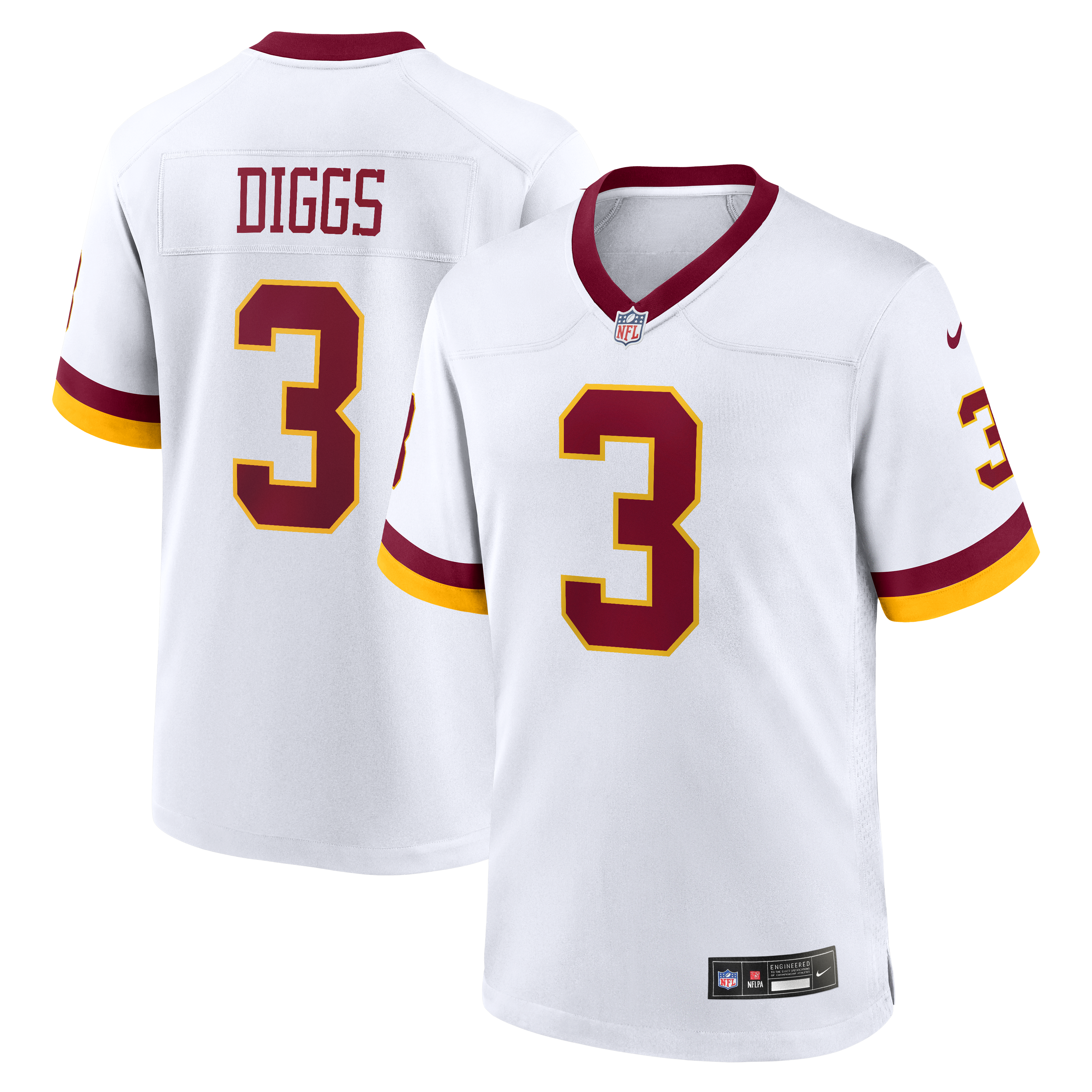 Washington Commanders Nike Game Jersey Road - White - Stefon Diggs - Mens, , rebel_hi-res