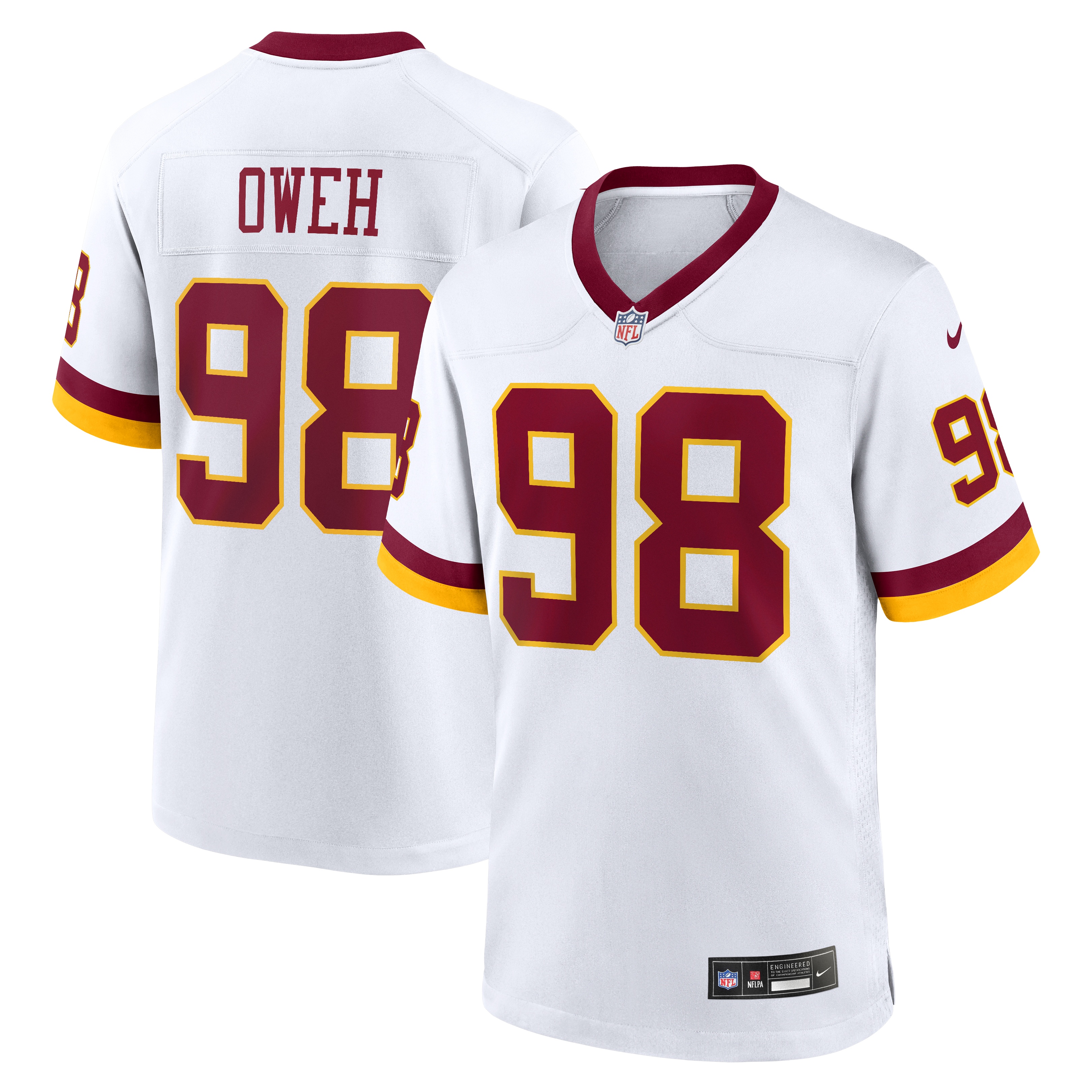 Washington Commanders Nike Game Jersey Road - White - Odafe Oweh - Mens, , rebel_hi-res