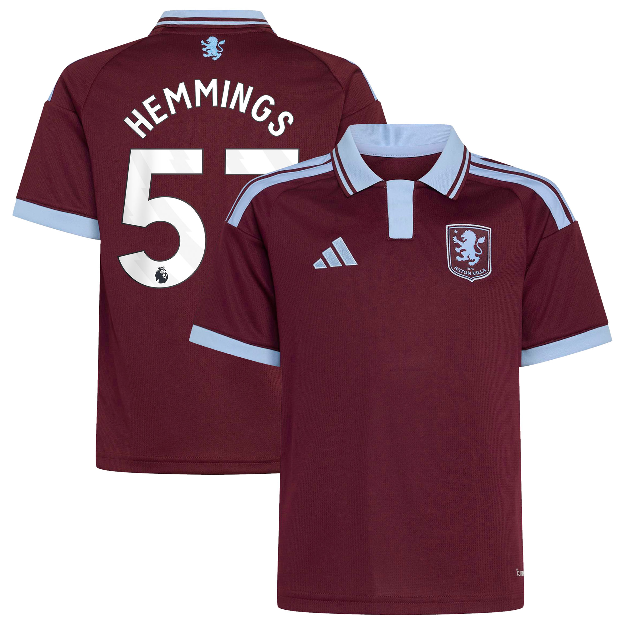 Aston Villa adidas Home Shirt 2026-27 - Kids with Hemmings 53 printing, , rebel_hi-res