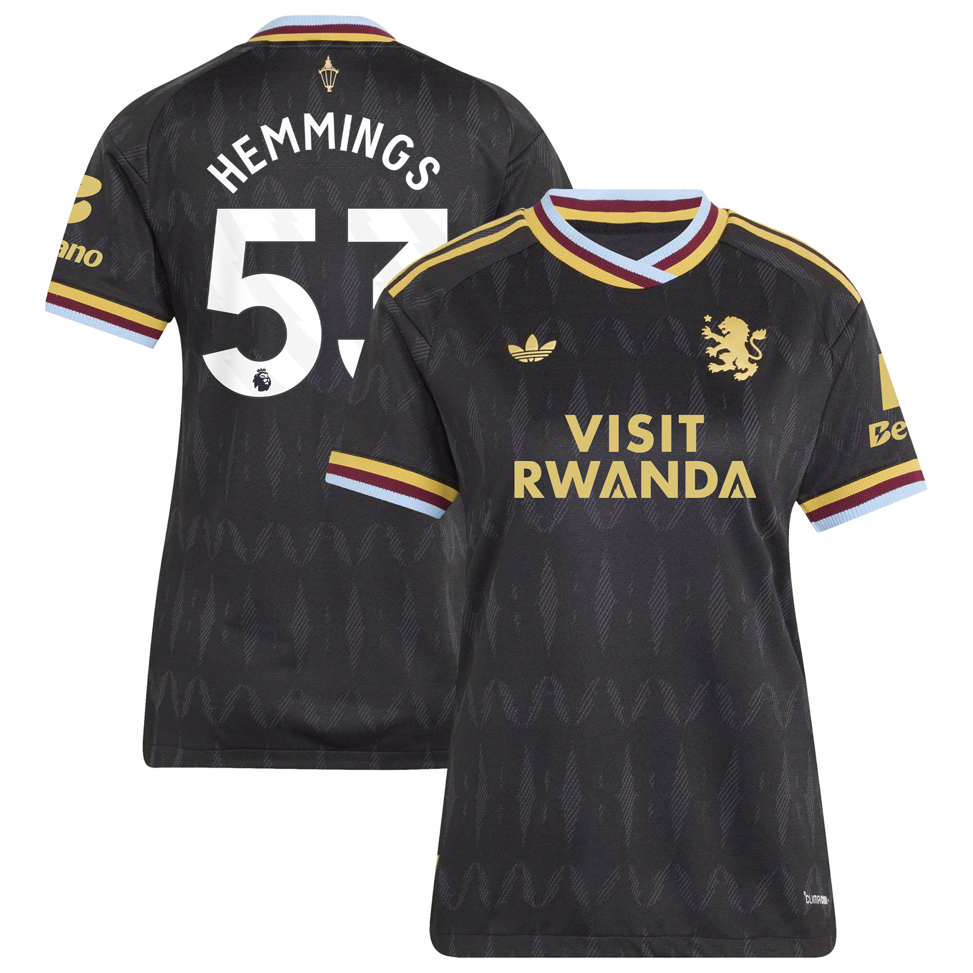 Aston Villa adidas Away Authentic Shirt 2026-27 - Womens with Hemmings 53 printing, , rebel_hi-res