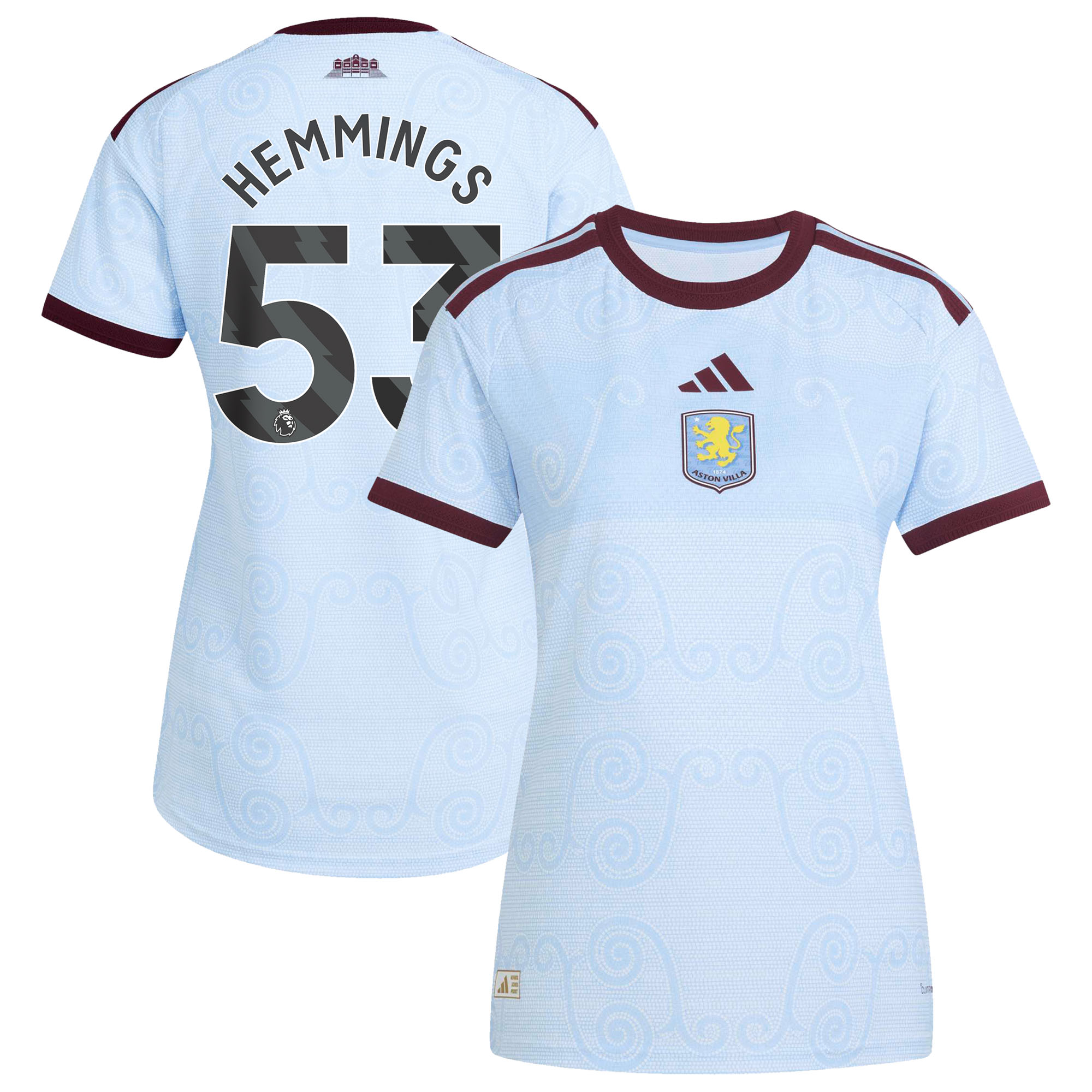 Aston Villa adidas Third Authentic Shirt 2026-27 - Womens with Hemmings 53 printing, , rebel_hi-res